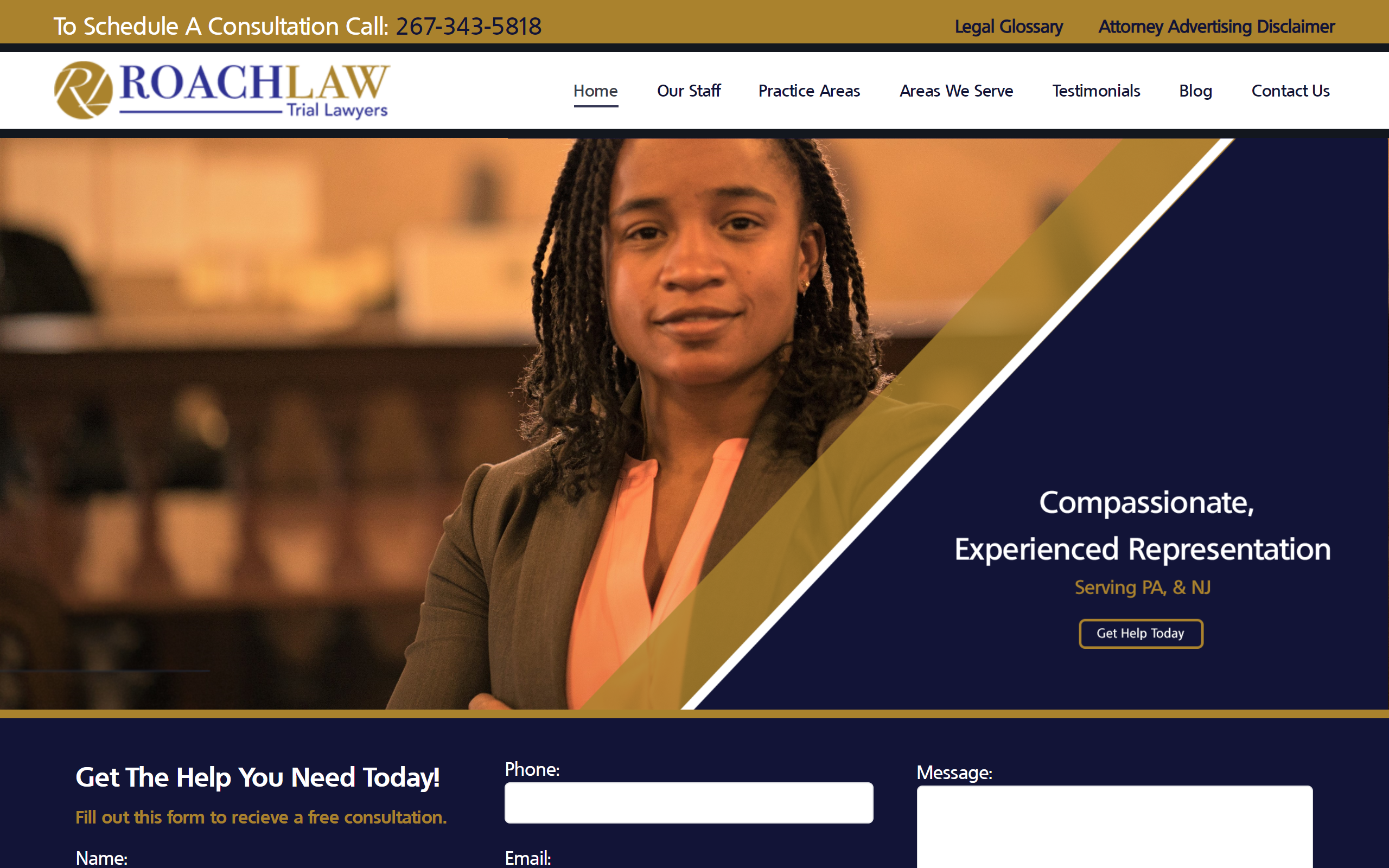 Roach Law firm website