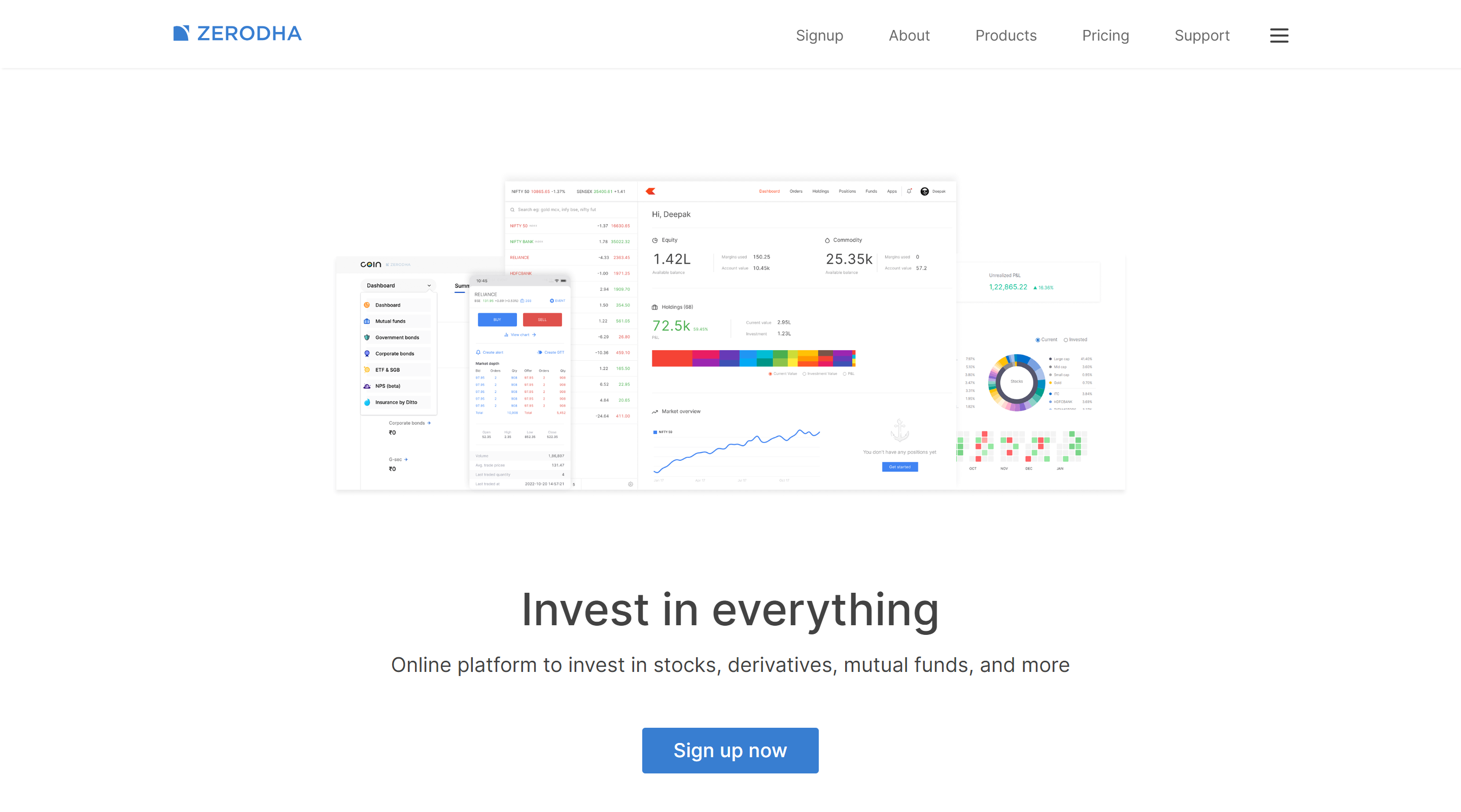 Zerodha Investment Website