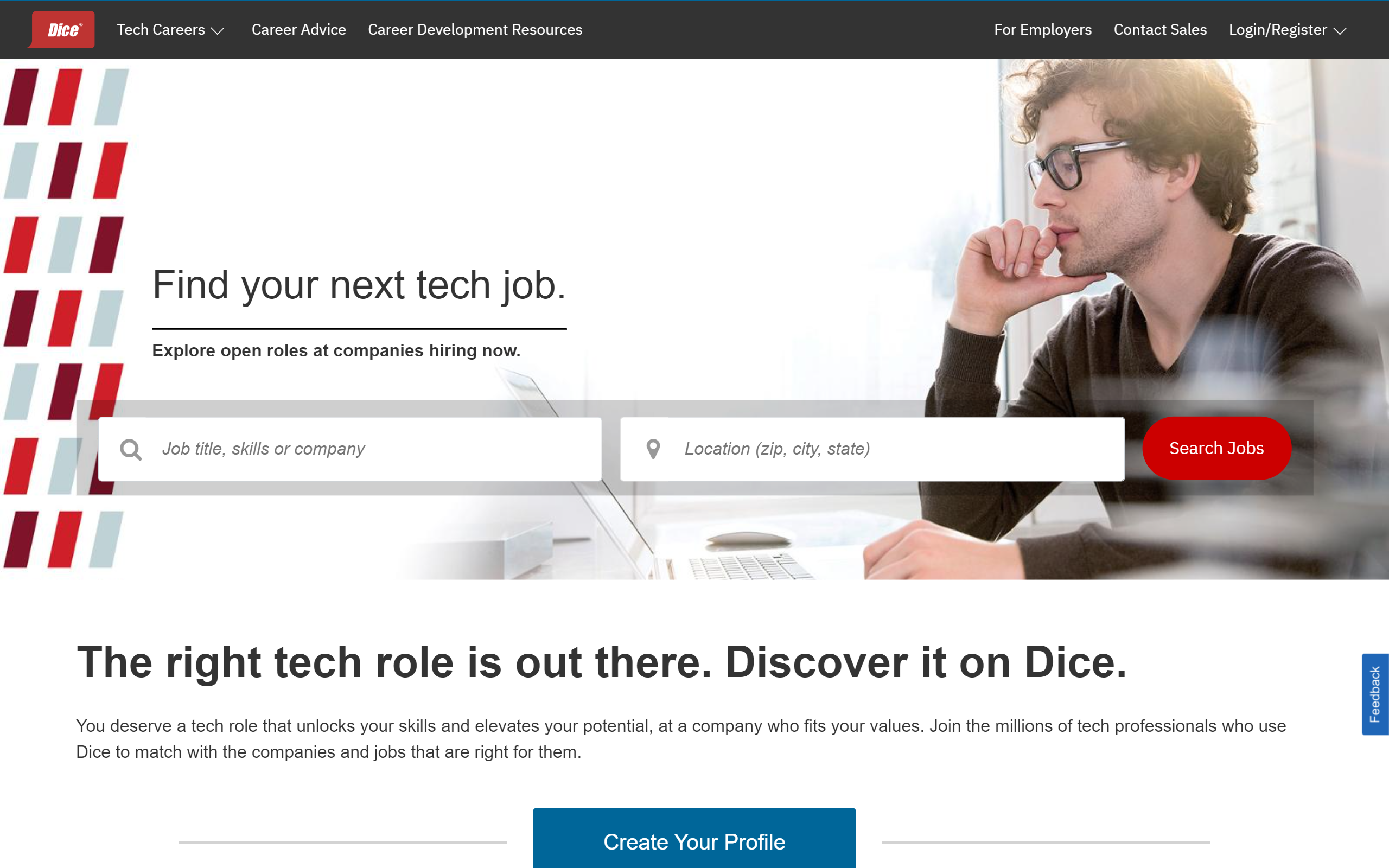 Dice Job Search Site