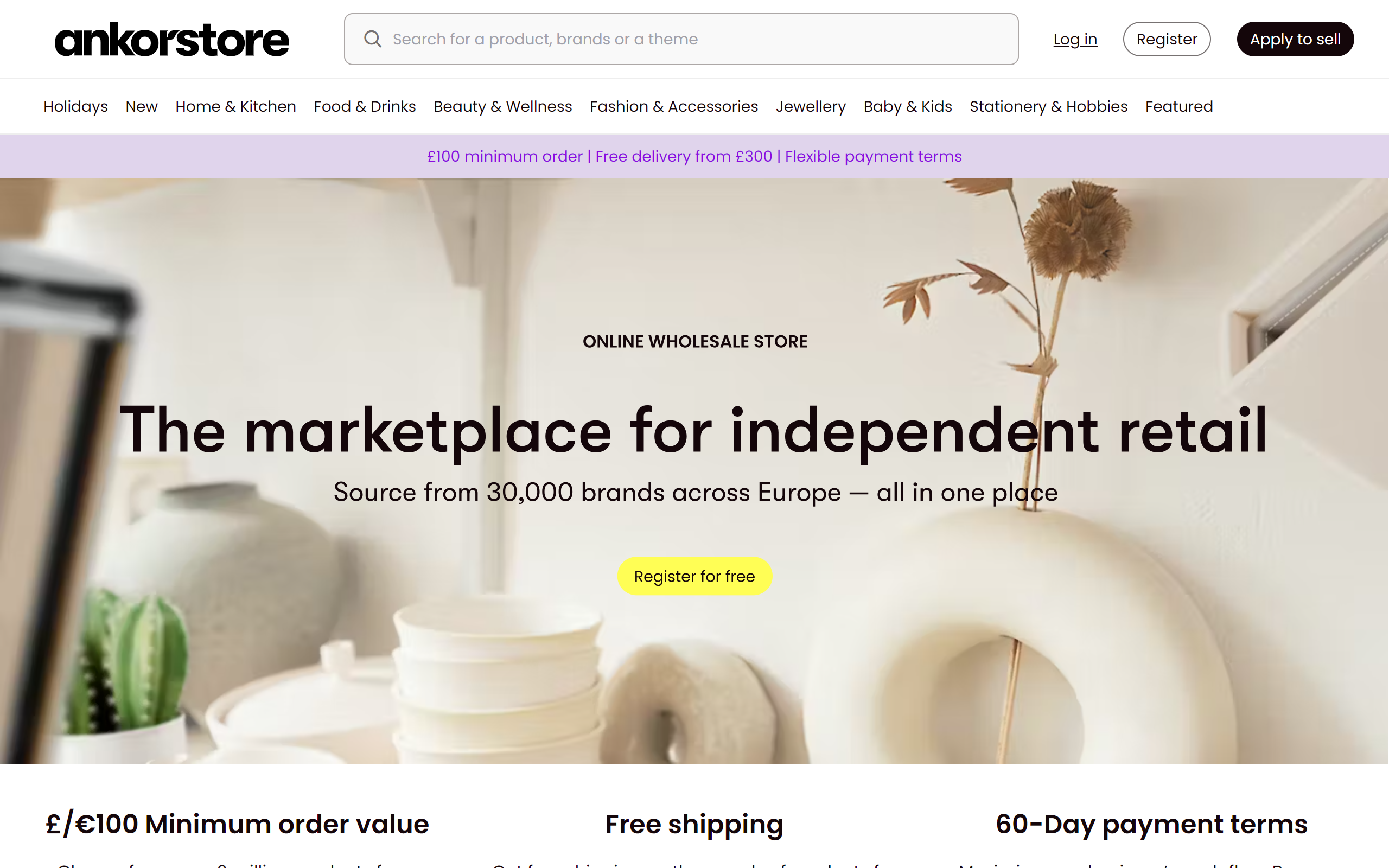 Ankorstore Wholesale Website