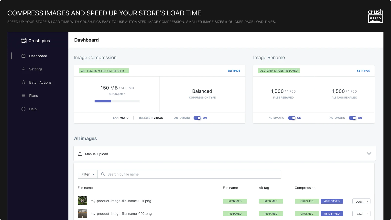 Crush: Speed & Image Optimizer SEO Shopify app