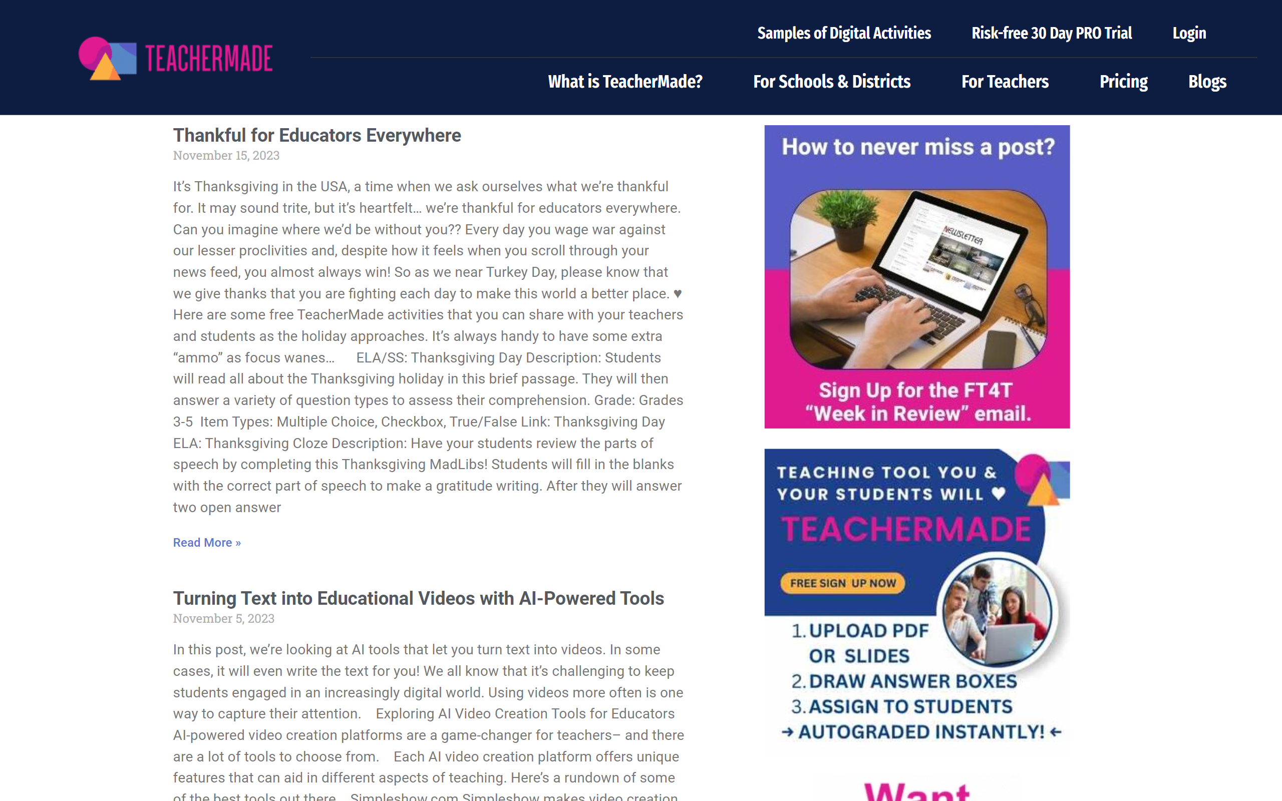 Free Technology for Teachers teacher blog
