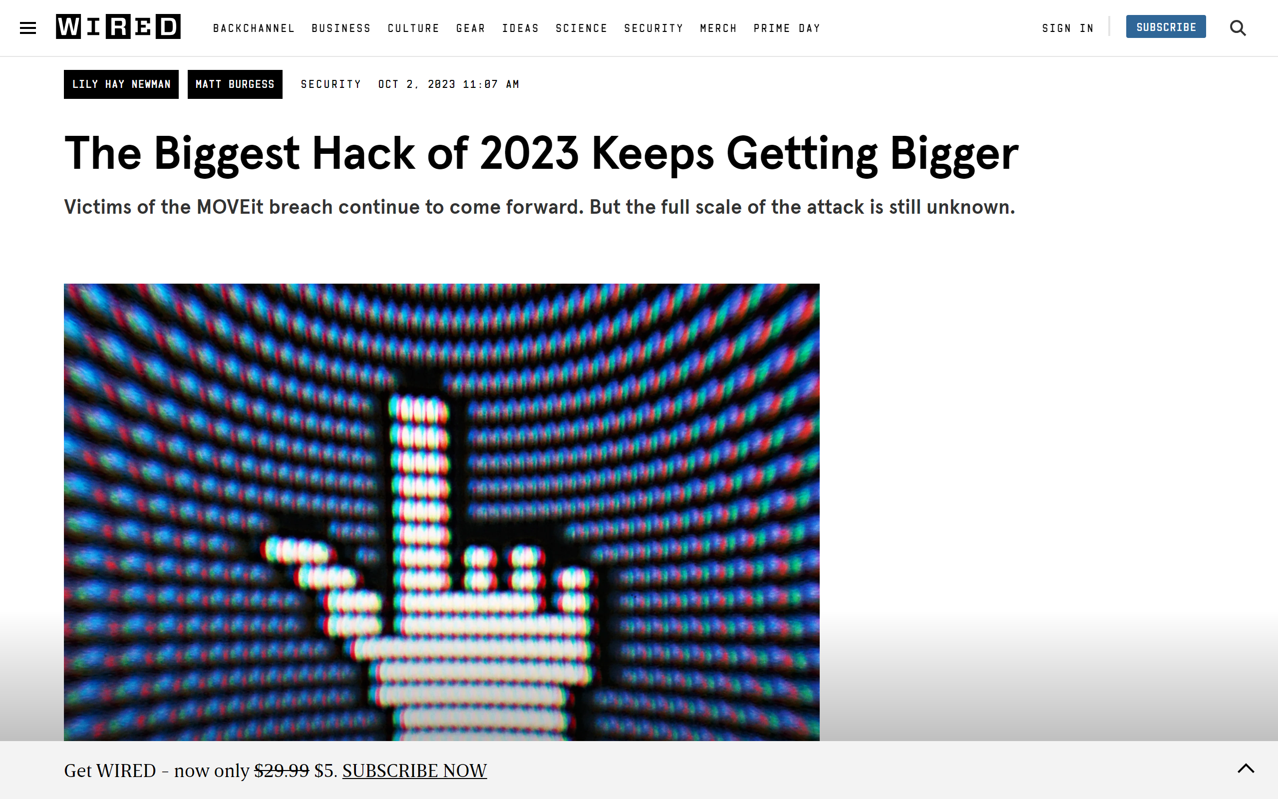 Wired cybersecurity blog 