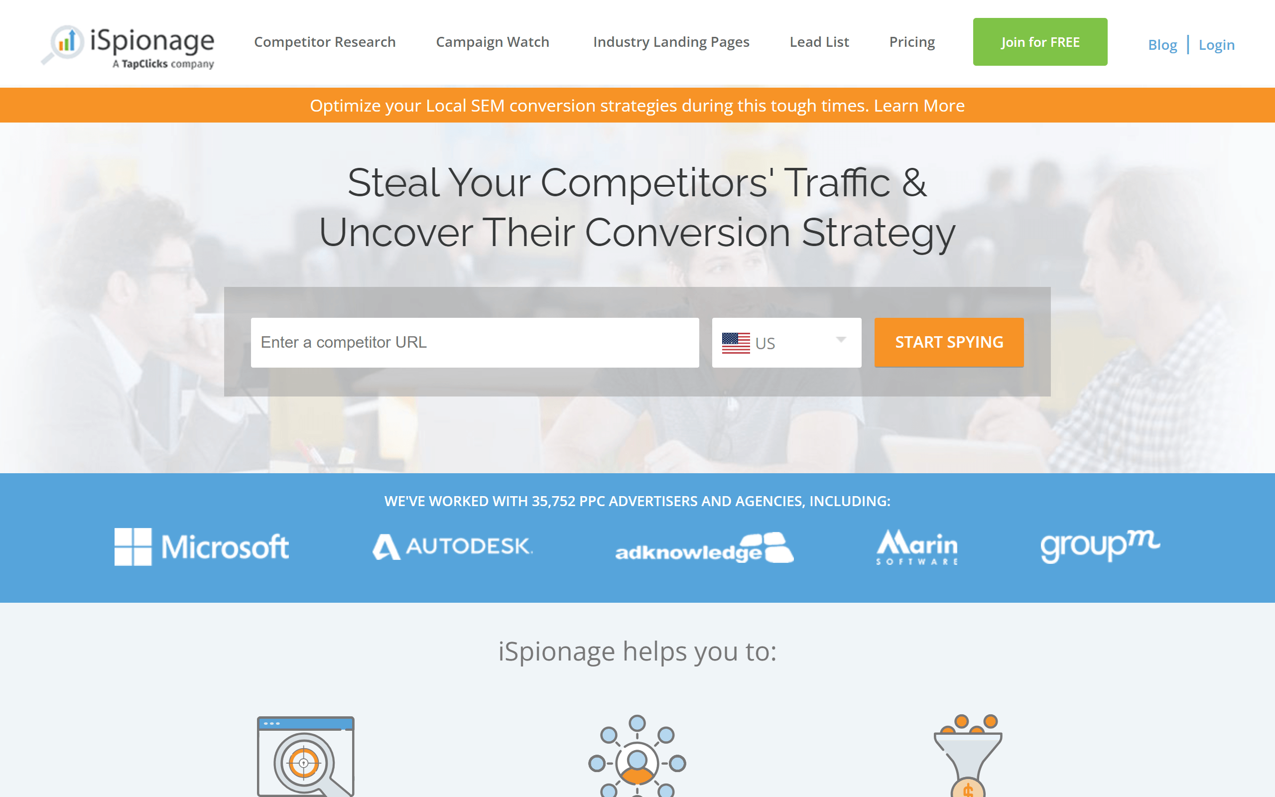 iSpionage Competitor Analysis Tool