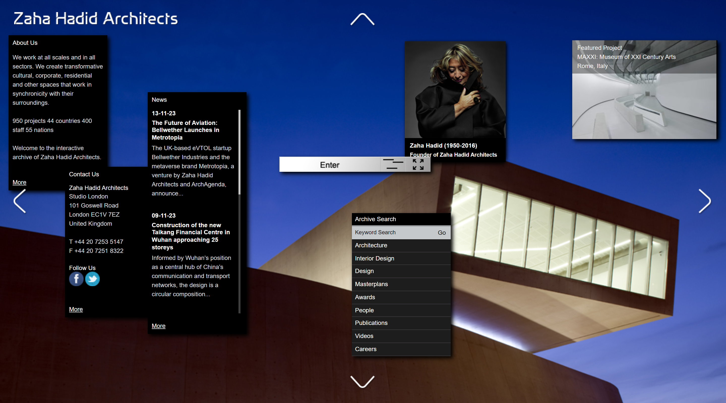Zaha Hadid Architects Architecture Website