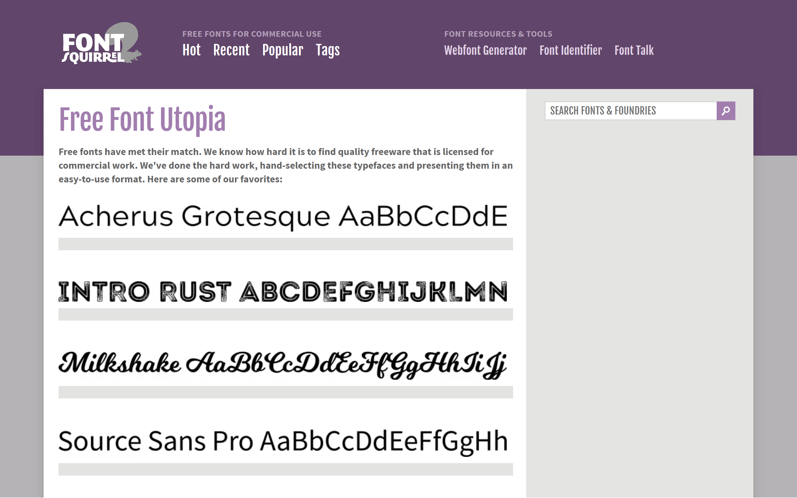 FontSquirrel Graphic Design Website