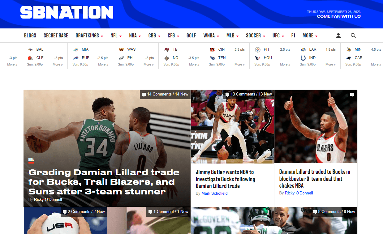 SBNation sports blog