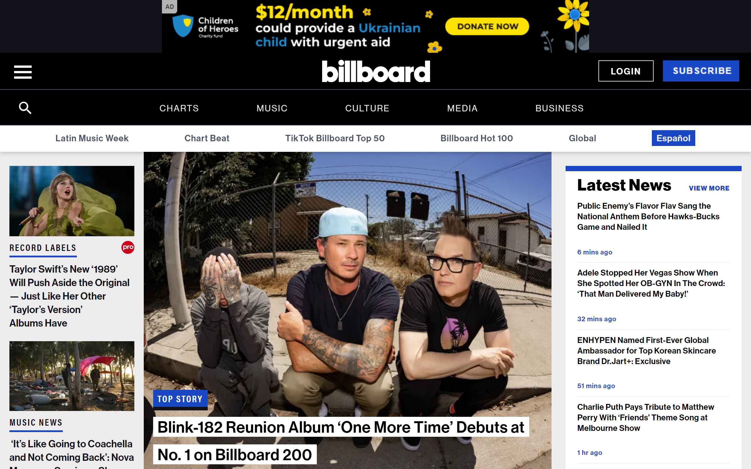Billboard Music Website