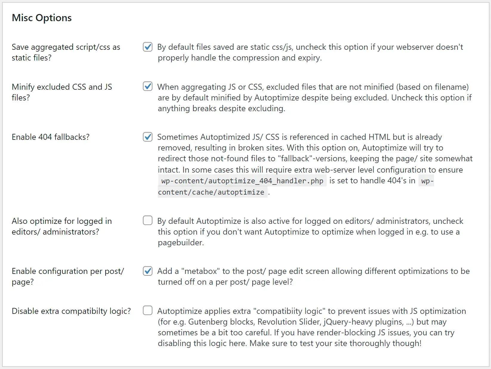 Autoptimize WordPress plugin