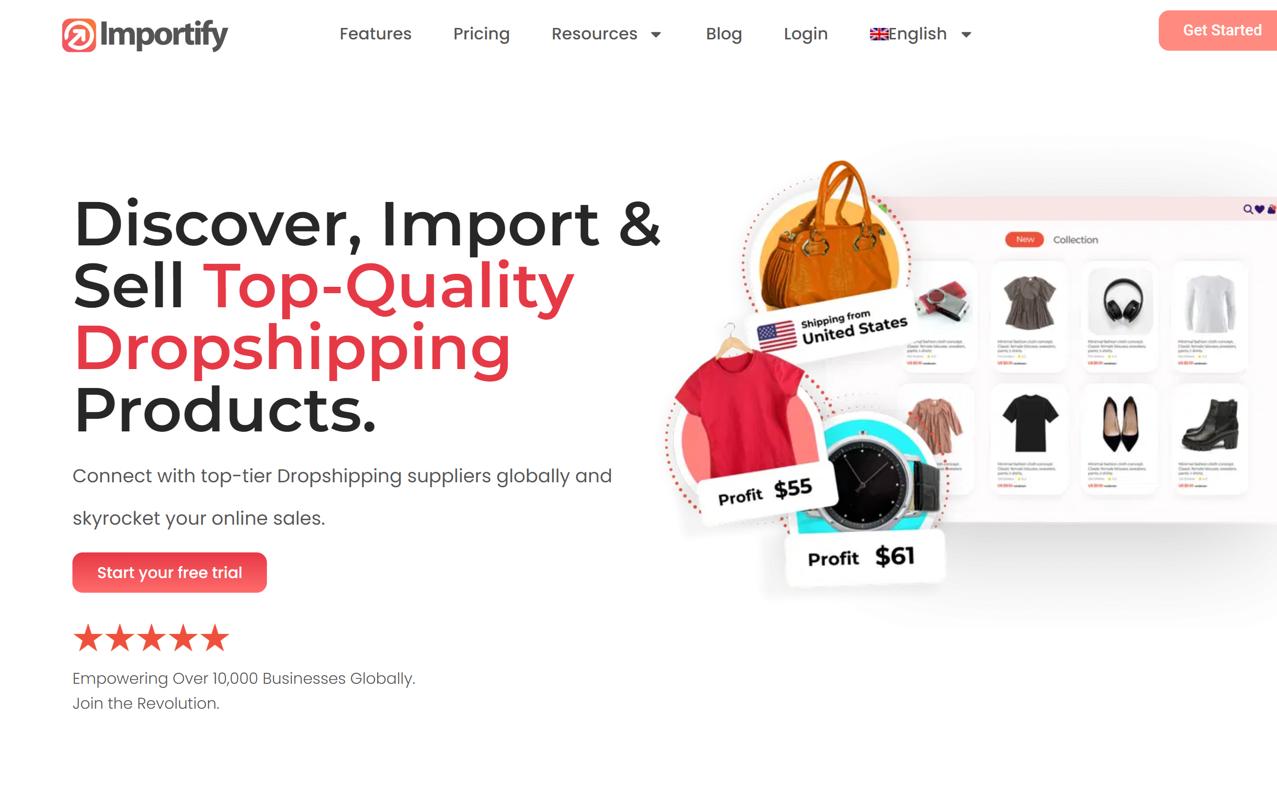 Importify dropshipping website