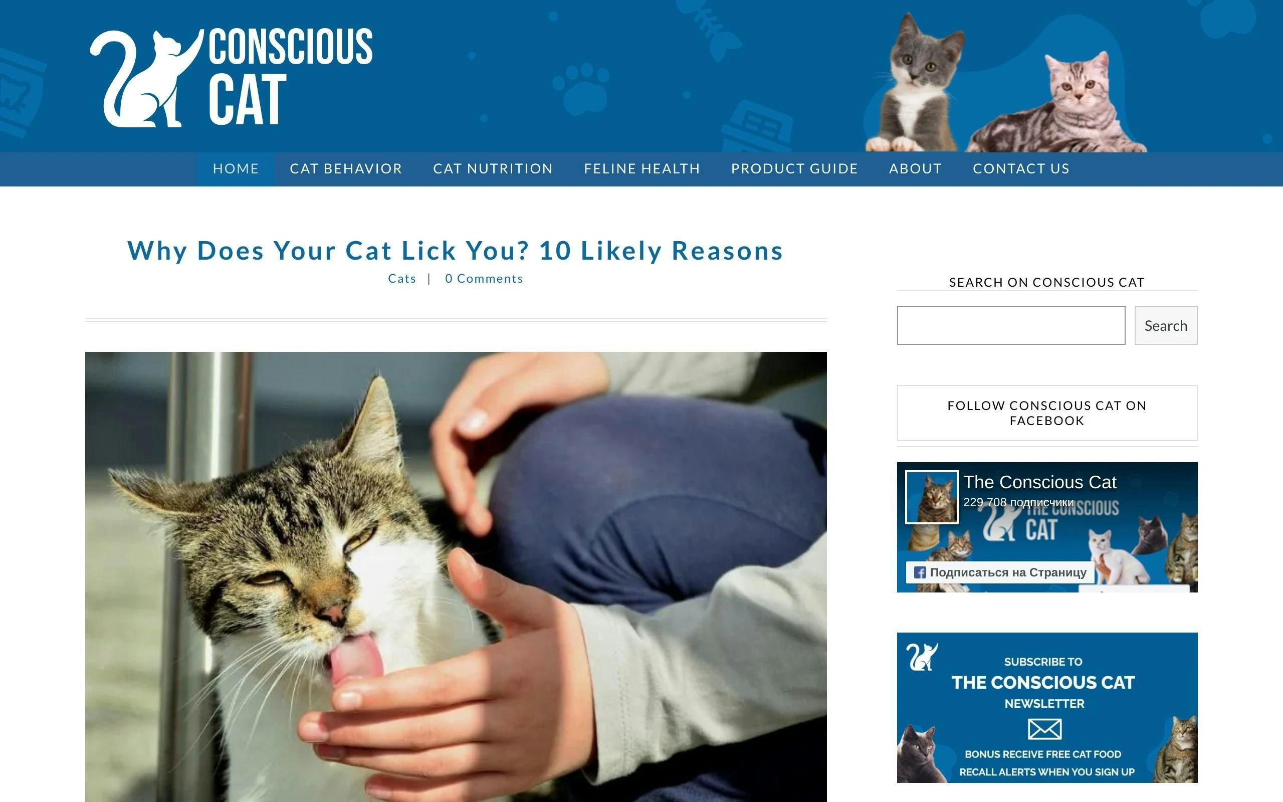 Conscious Cat pet blog