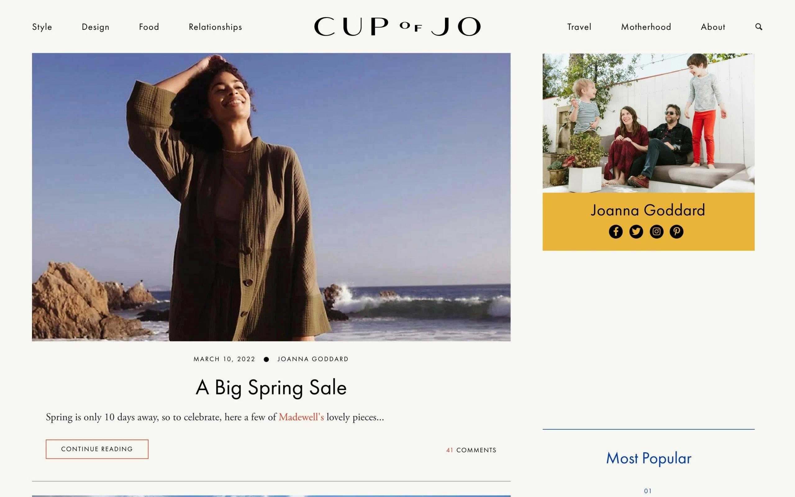 Cup of Jo blog for women