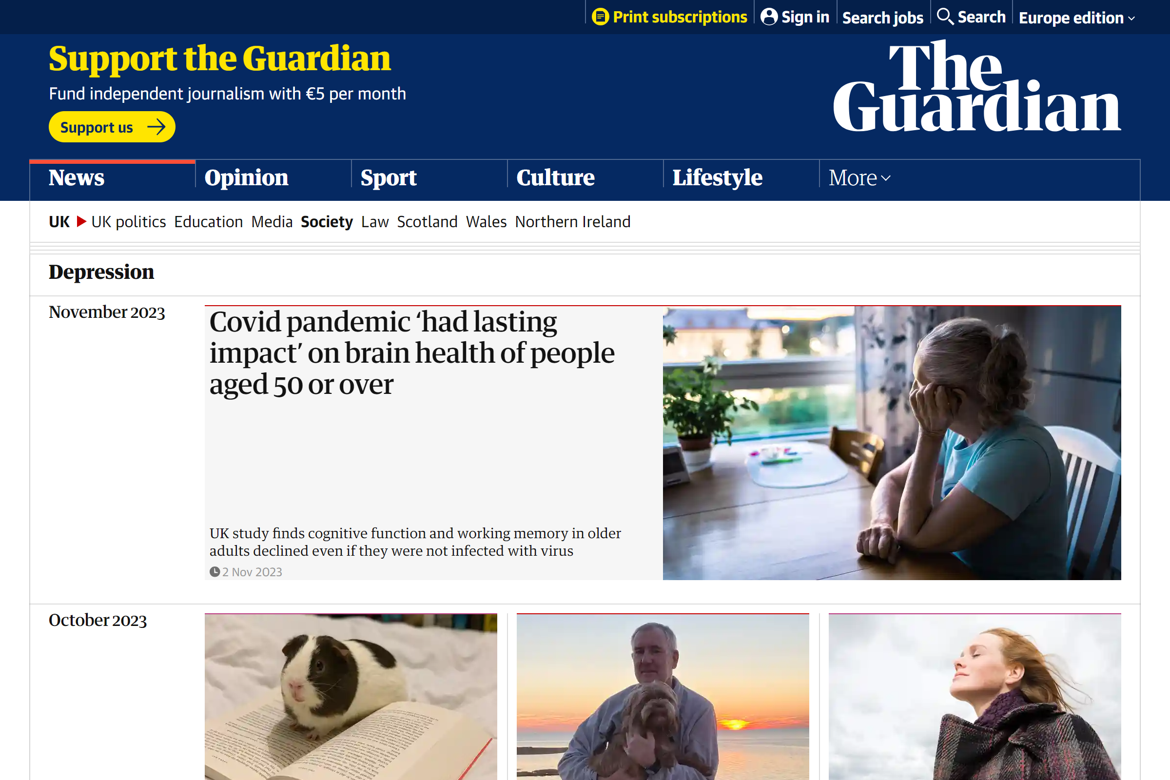 The Guardian Depression Blog mental health blog 