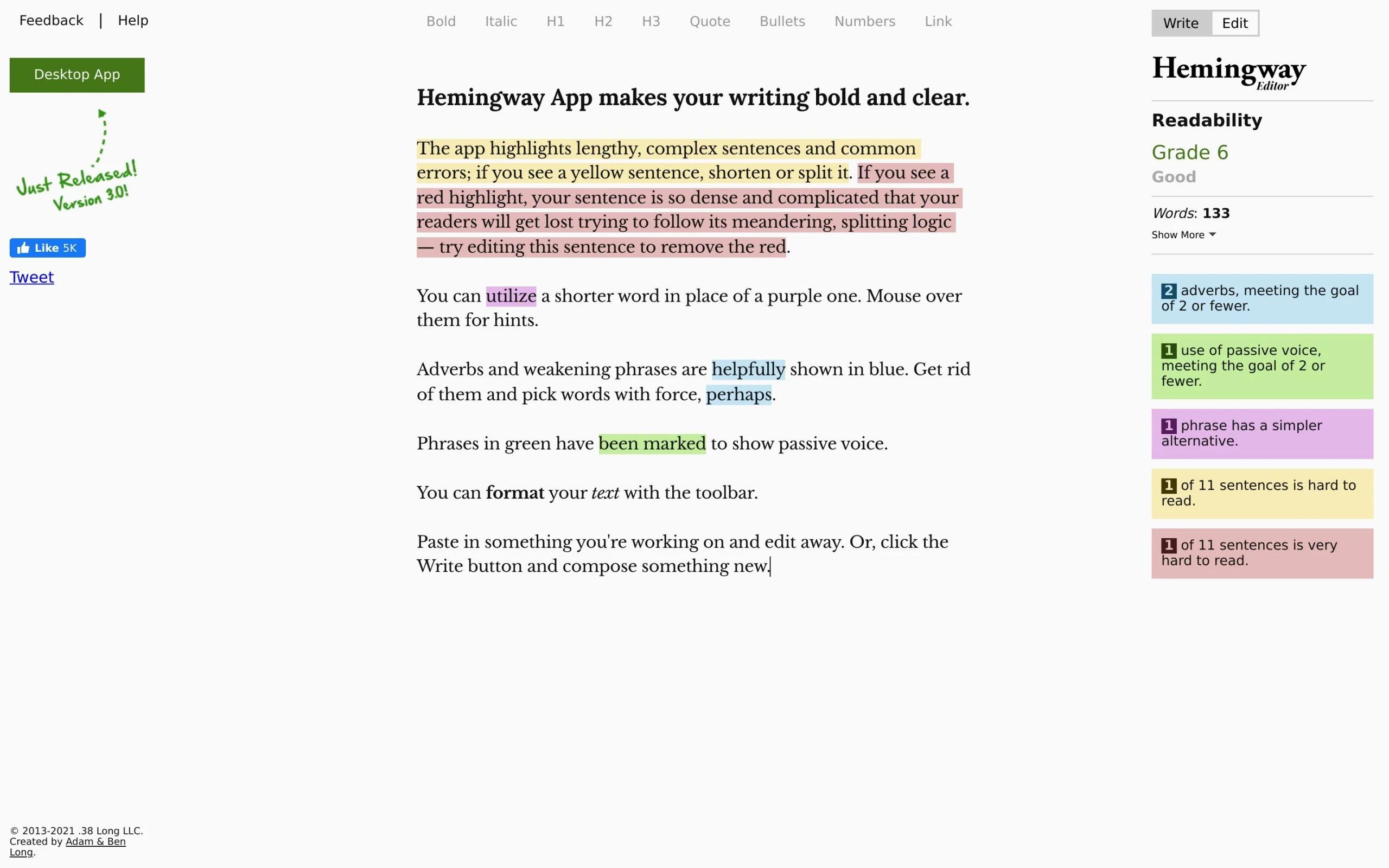 Hemingway App