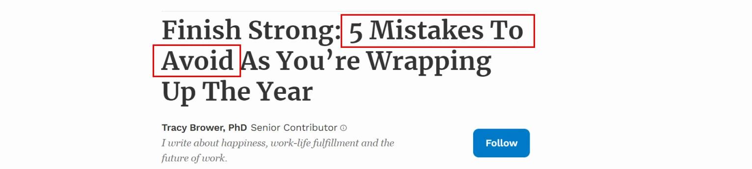 X mistakes to avoid title