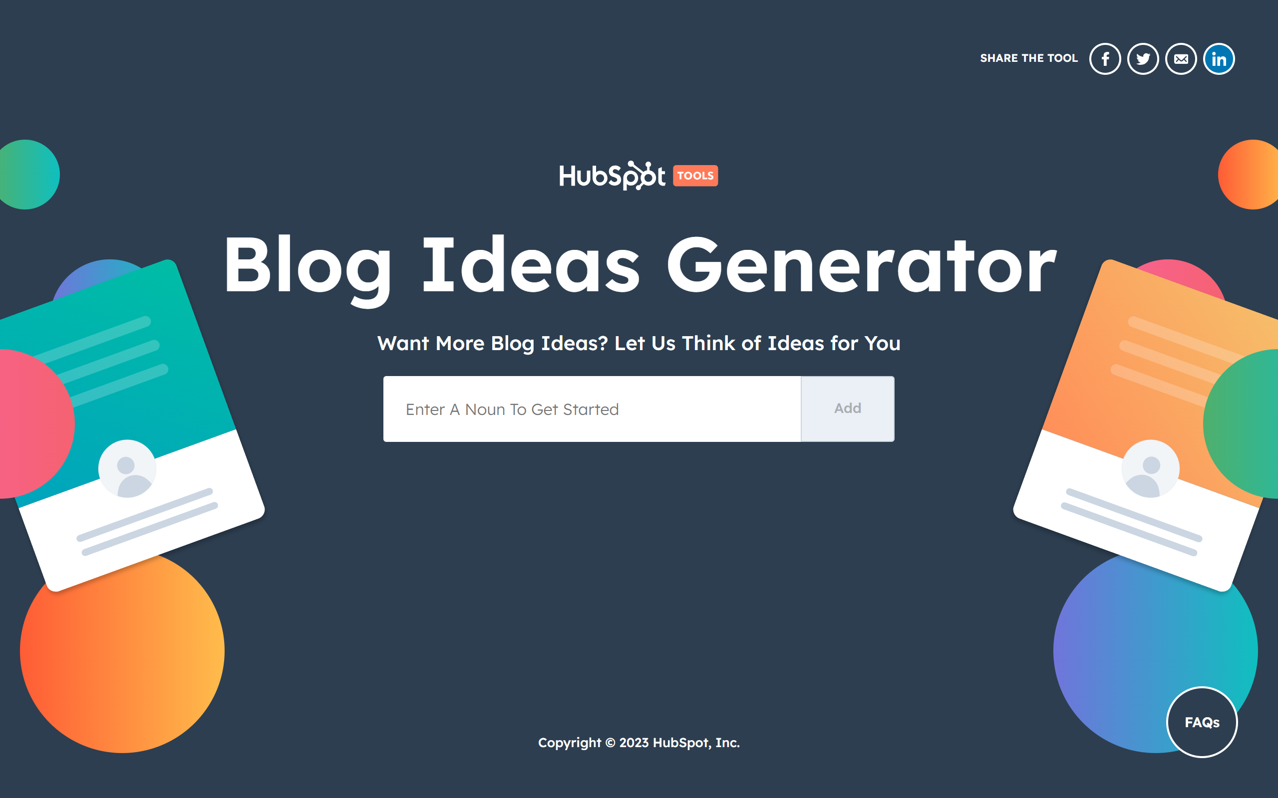 HubSpot’s Blog Idea Generator Content Creation Tool