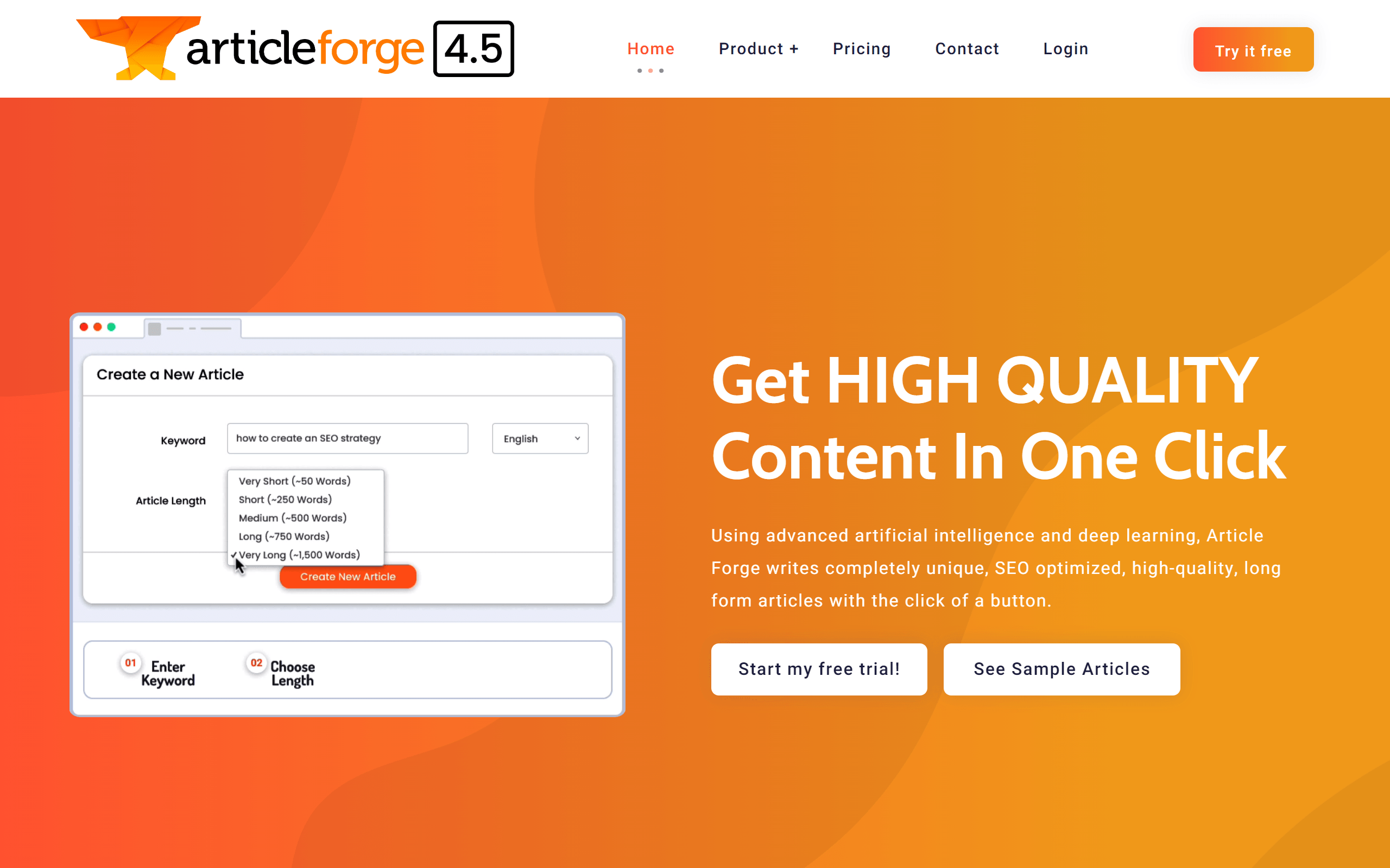 Article Forge AI app