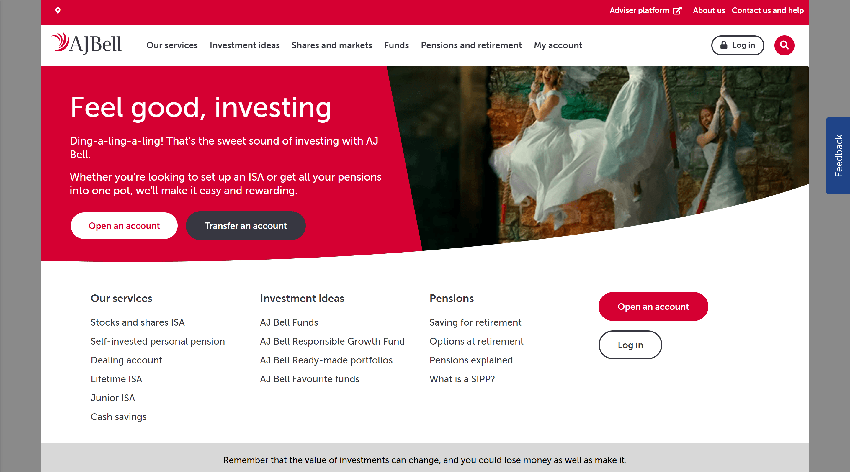 AJ Bell Investment Website