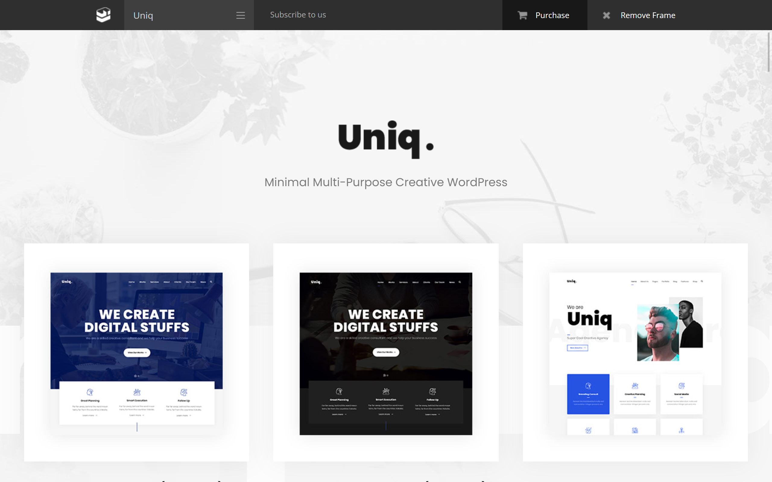 Uniq minimalist WordPress theme