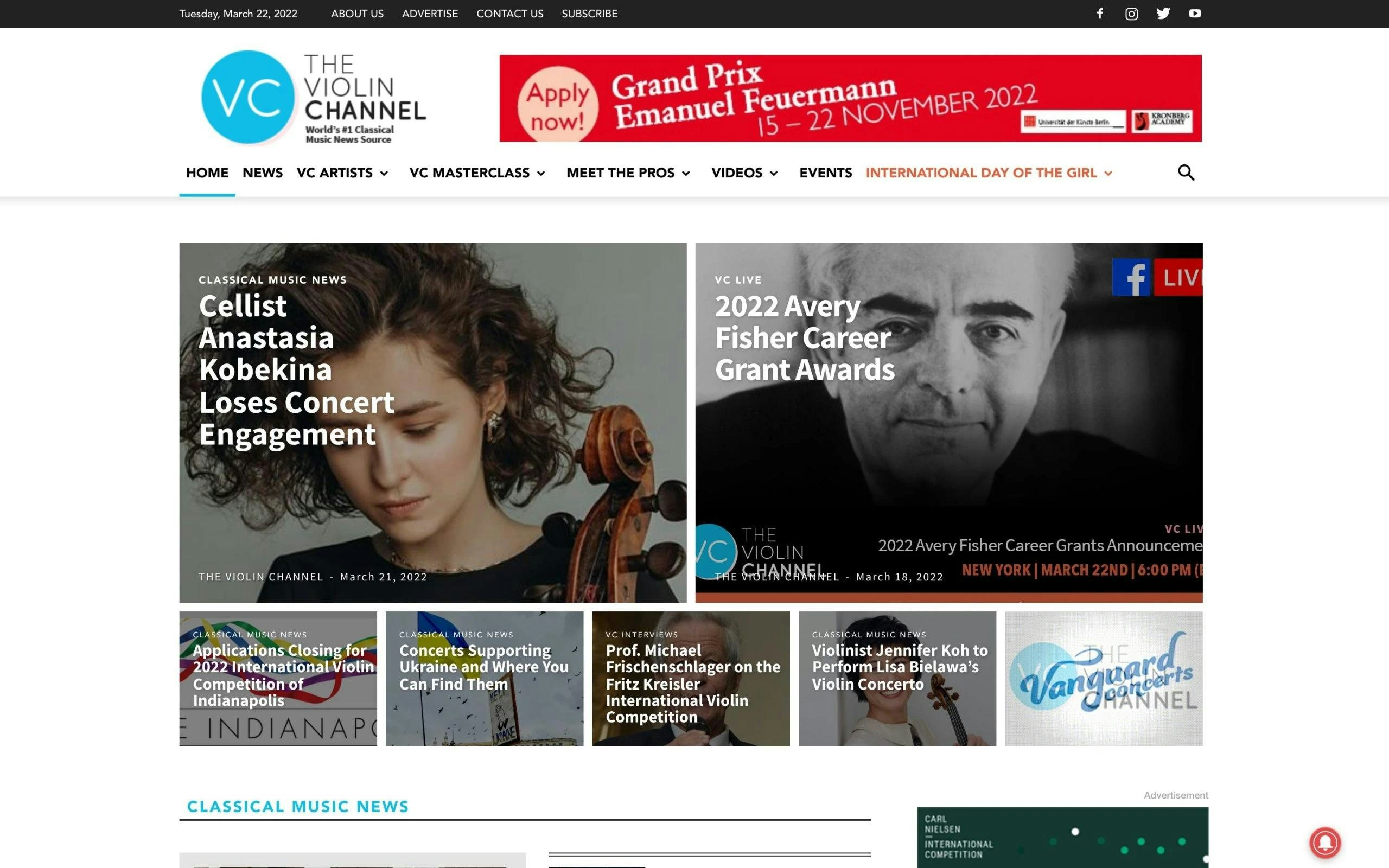 The Violin Channel music blog