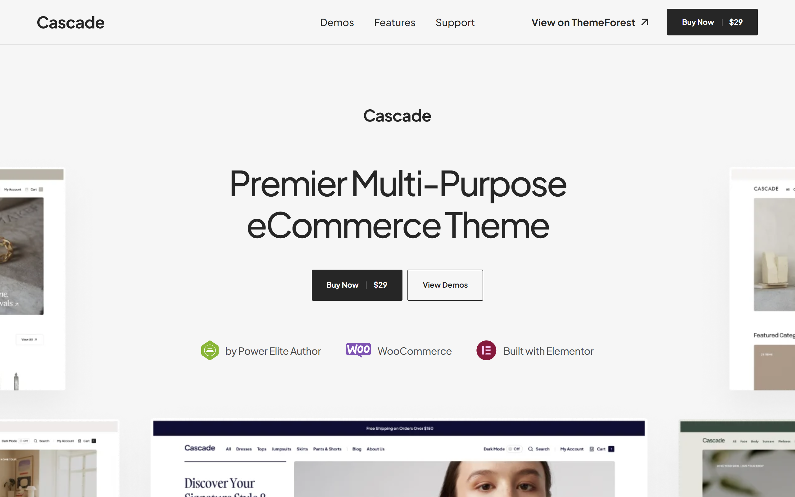 cascade wordpress ecommerce theme