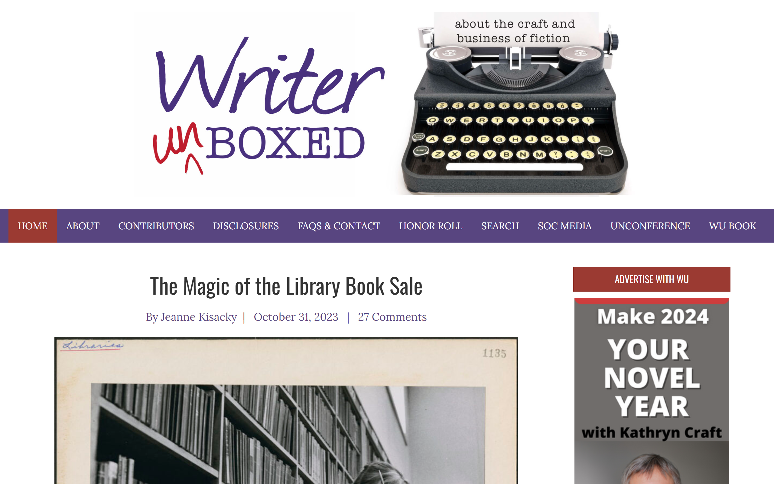 Writer Unboxed Websites for Writers