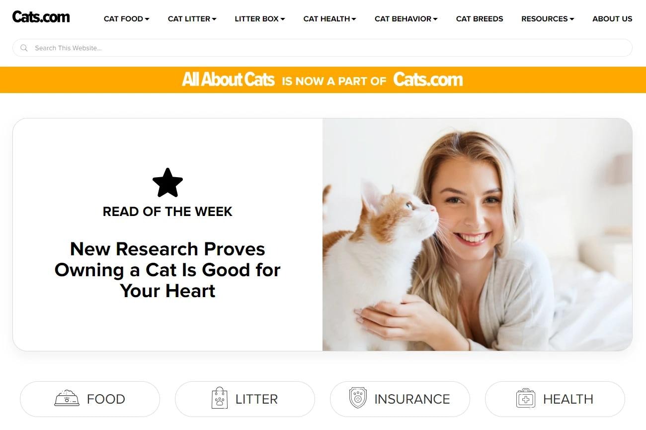 Cats.com pet blog