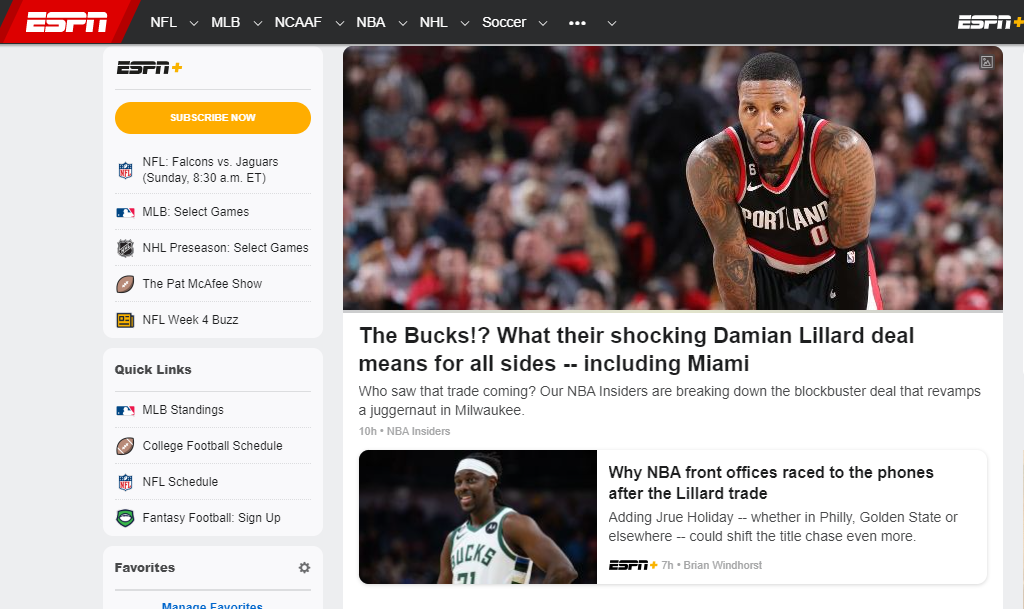 ESPN sports blog
