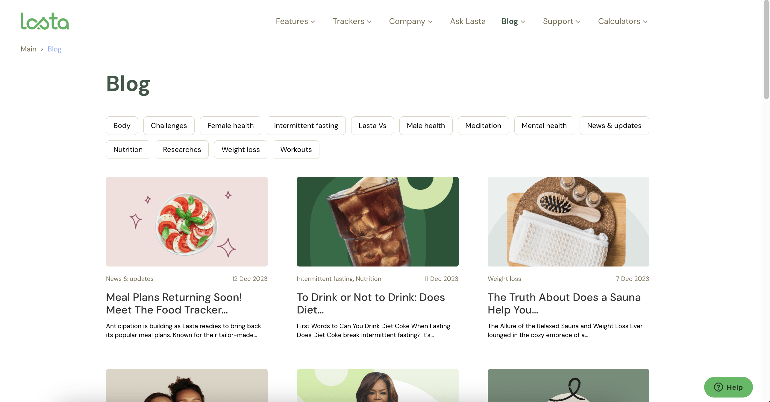 Lasta.app blog page