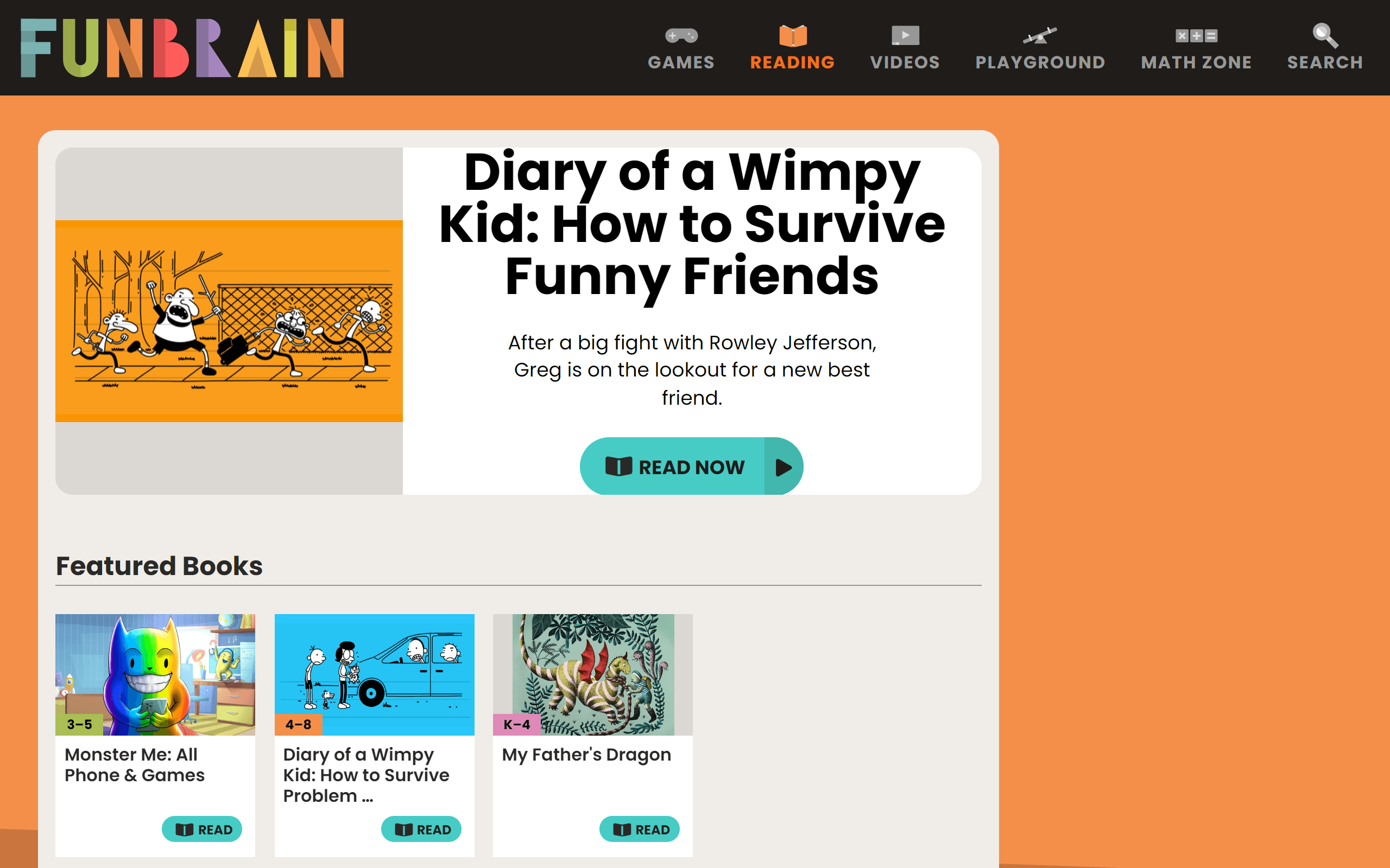 FunBrain Reading Website
