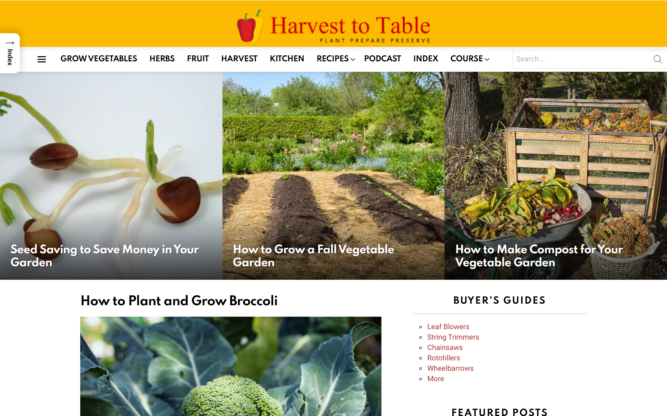 Harvest to Table gardening blog