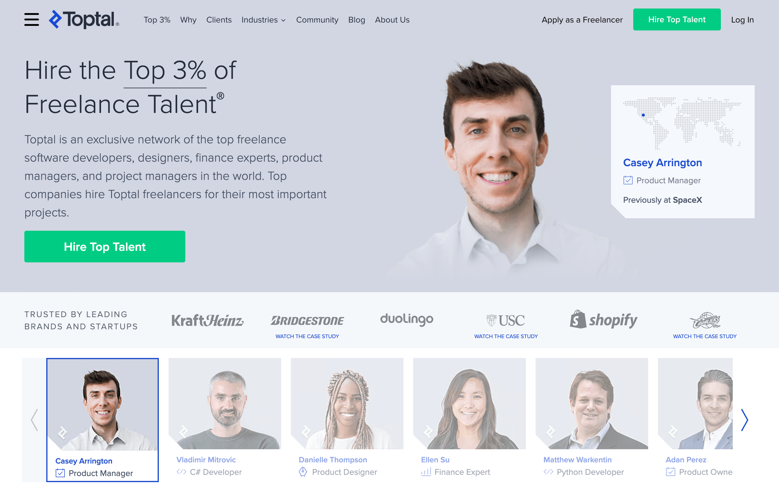 Toptal freelance website