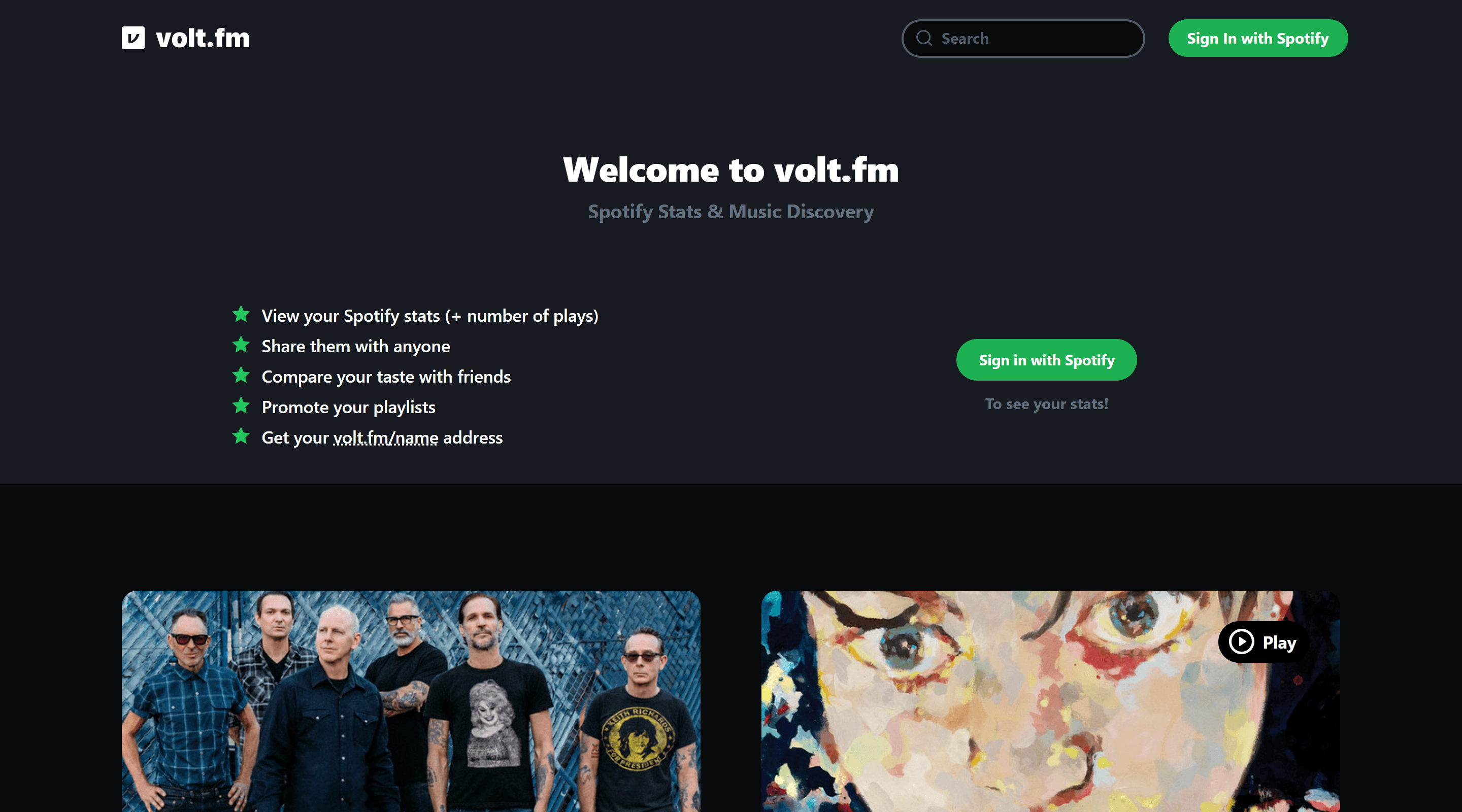 Volt.fm Spotify Stats Website
