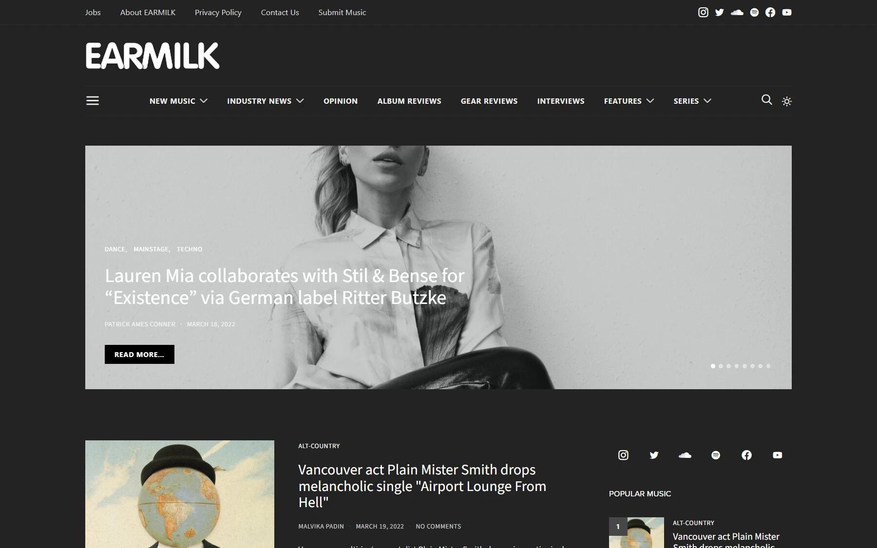 EARMILK music blog