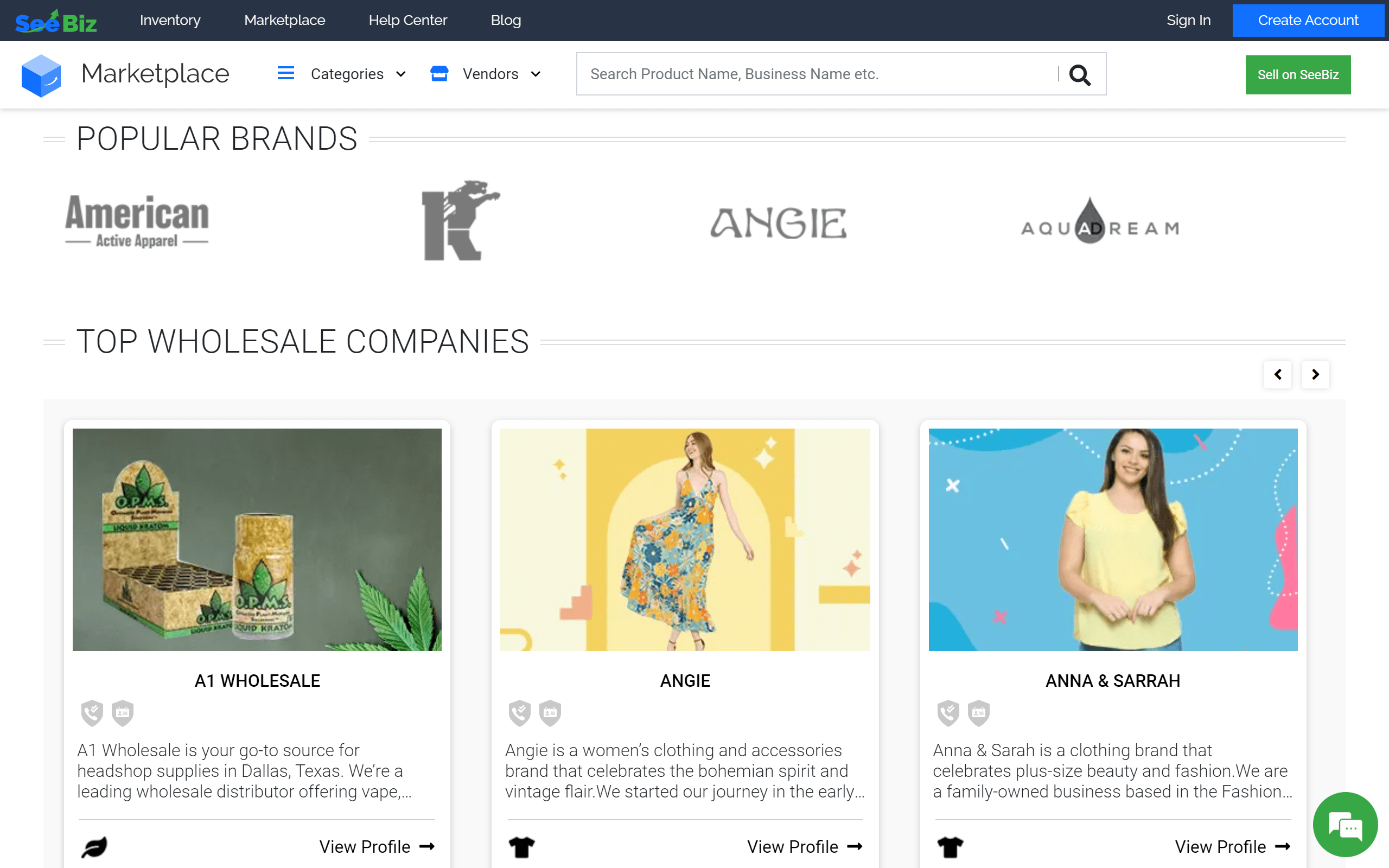 SeeBiz Wholesale Website