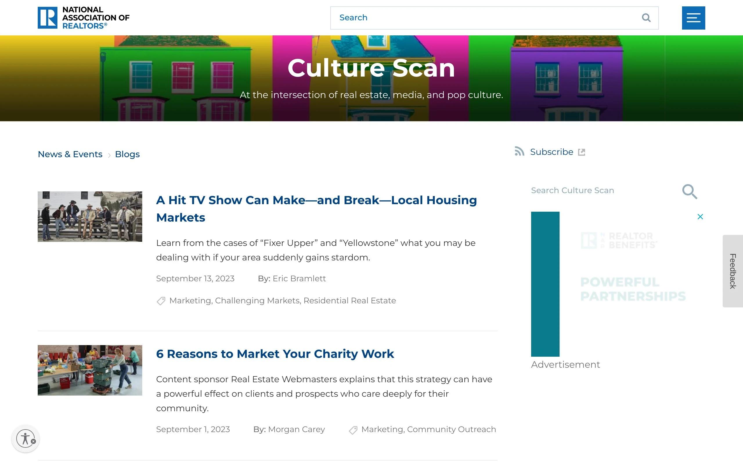 National Association of Realtors real estate blog