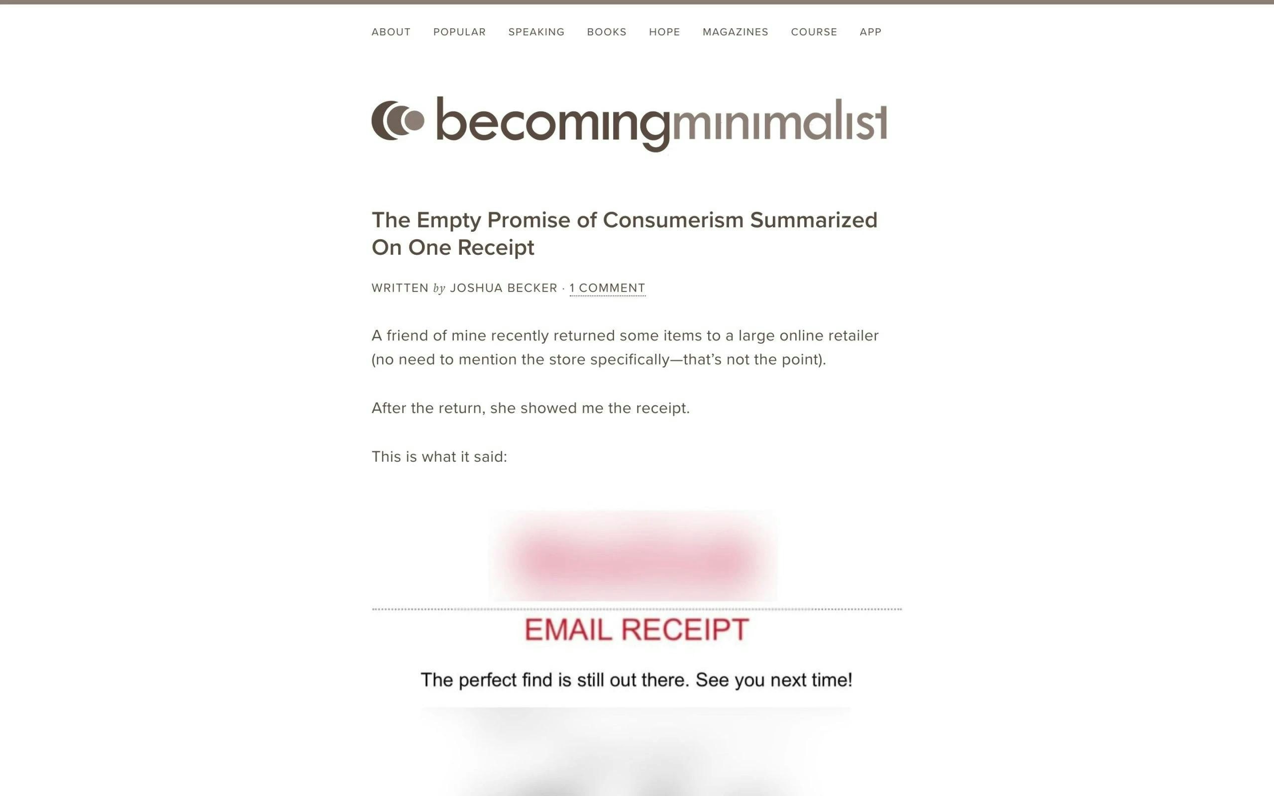 Becoming Minimalist