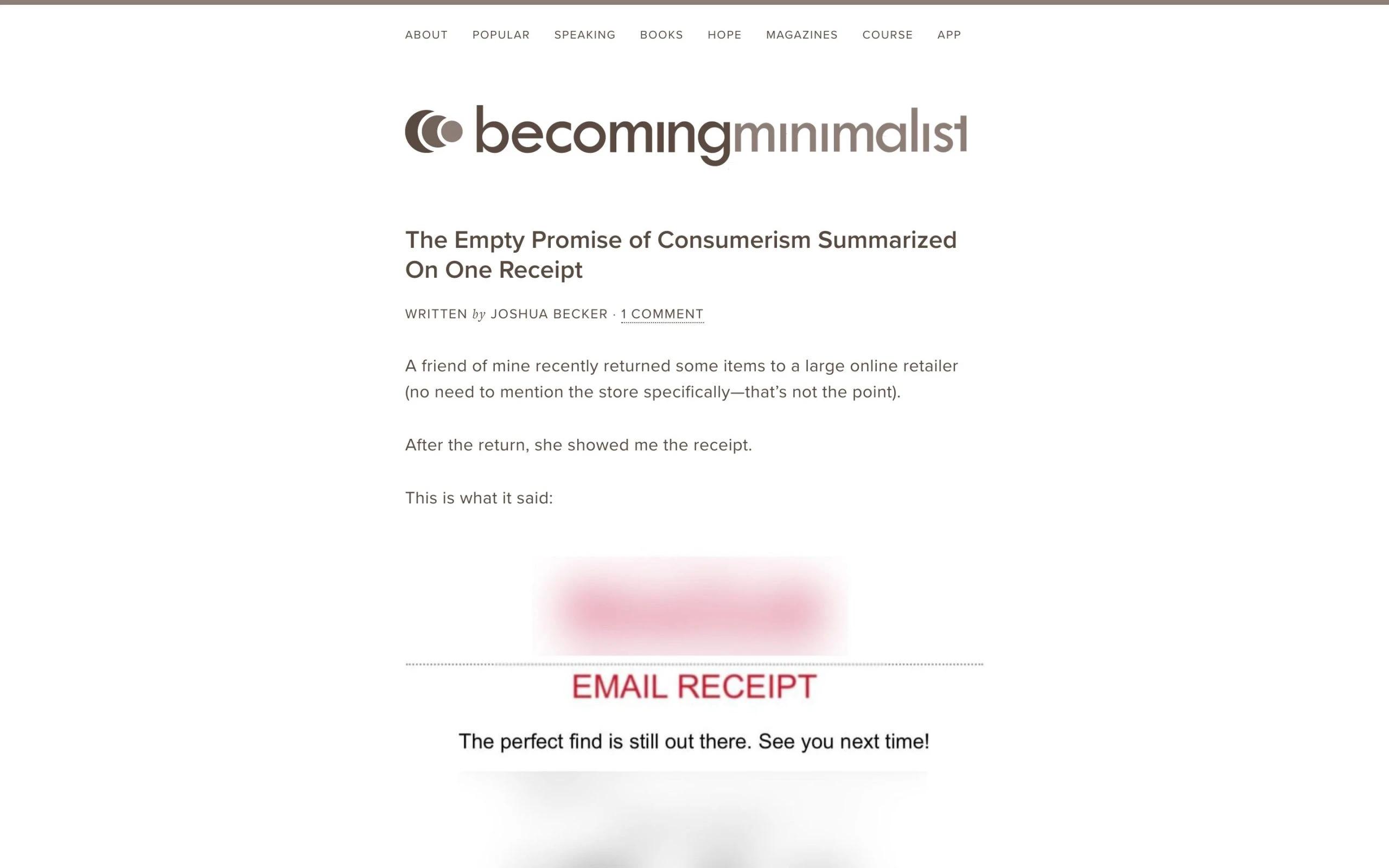 Becoming Minimalist