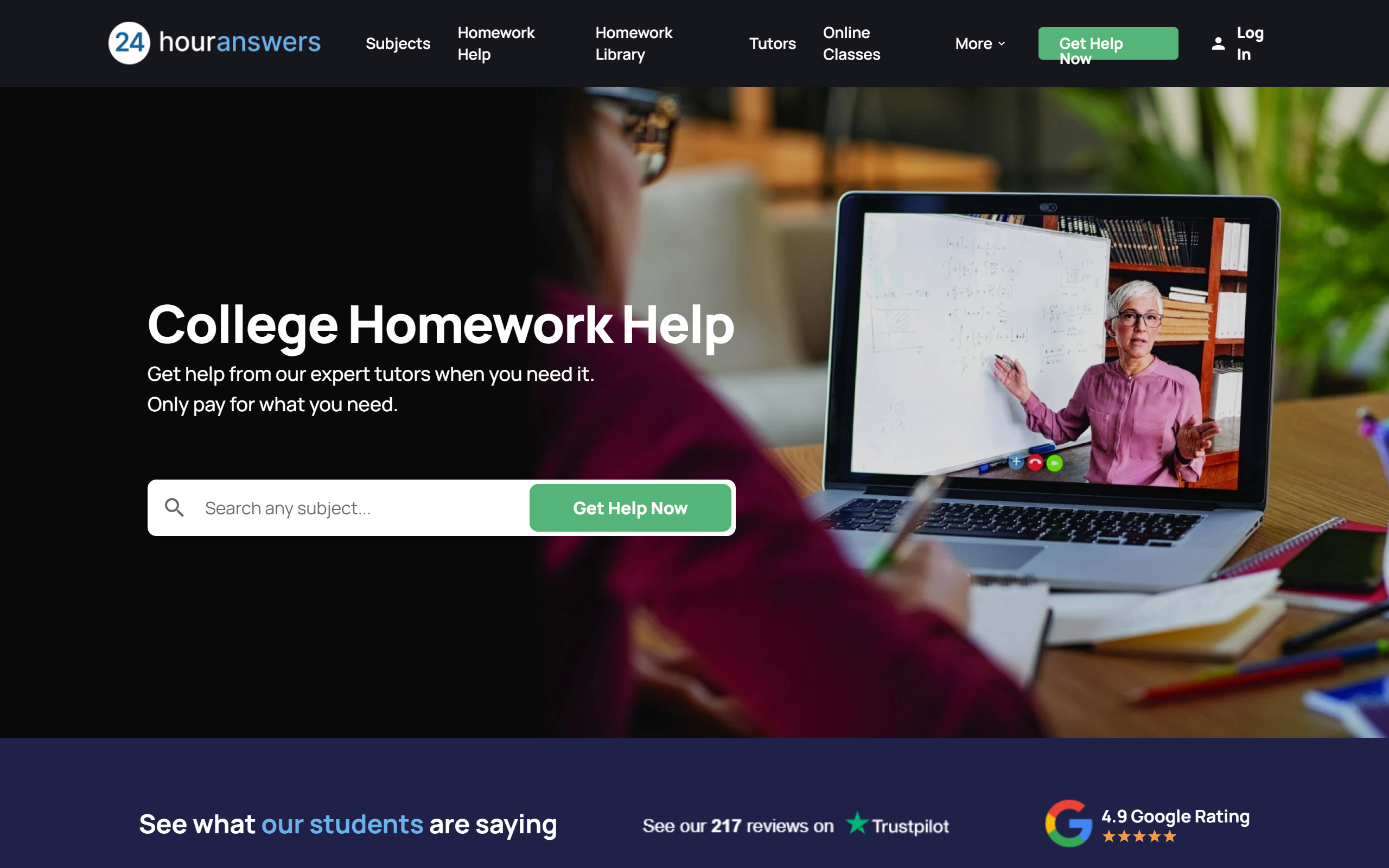 24 Hour Answers Homework Help Website