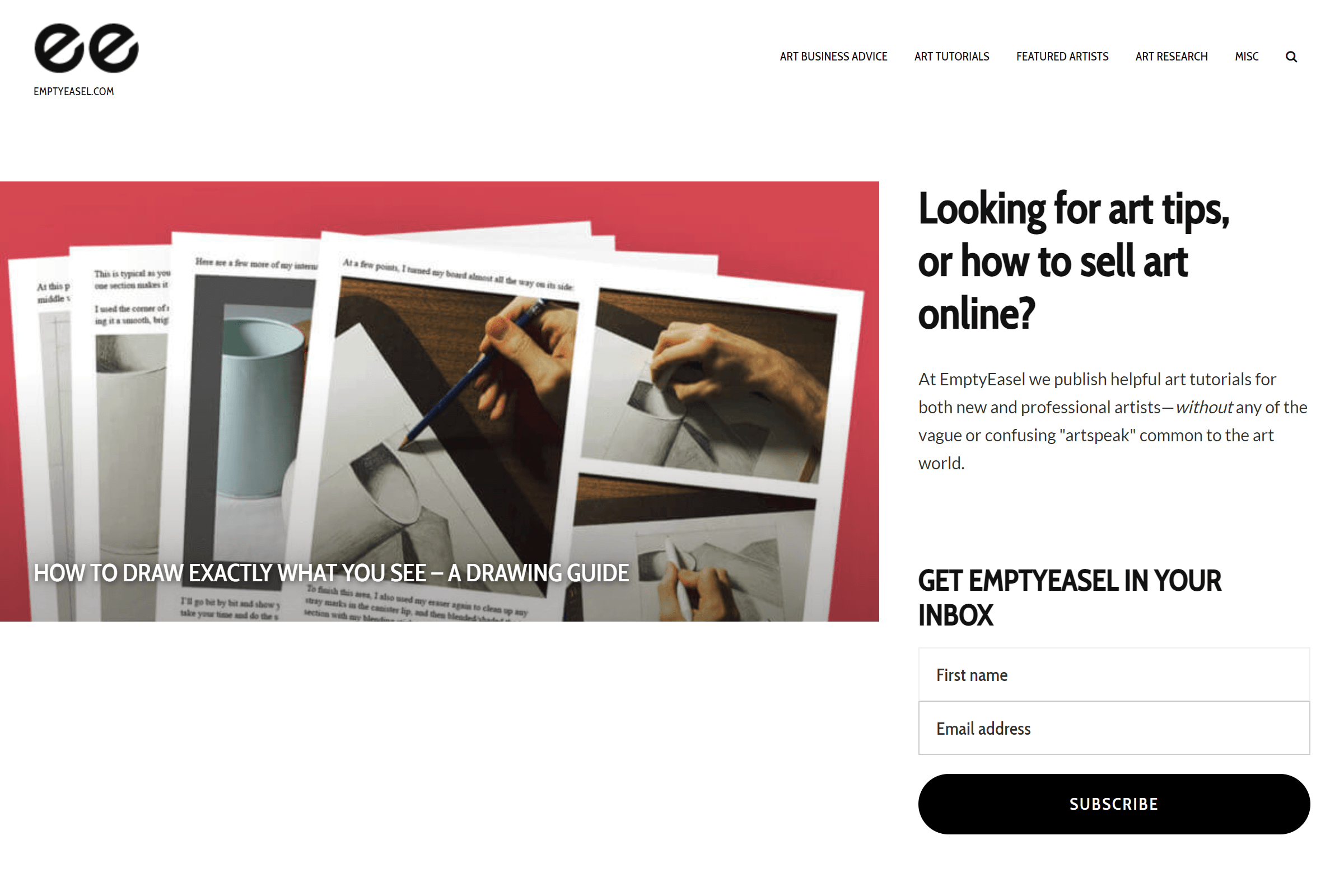 Empty Easel art blog