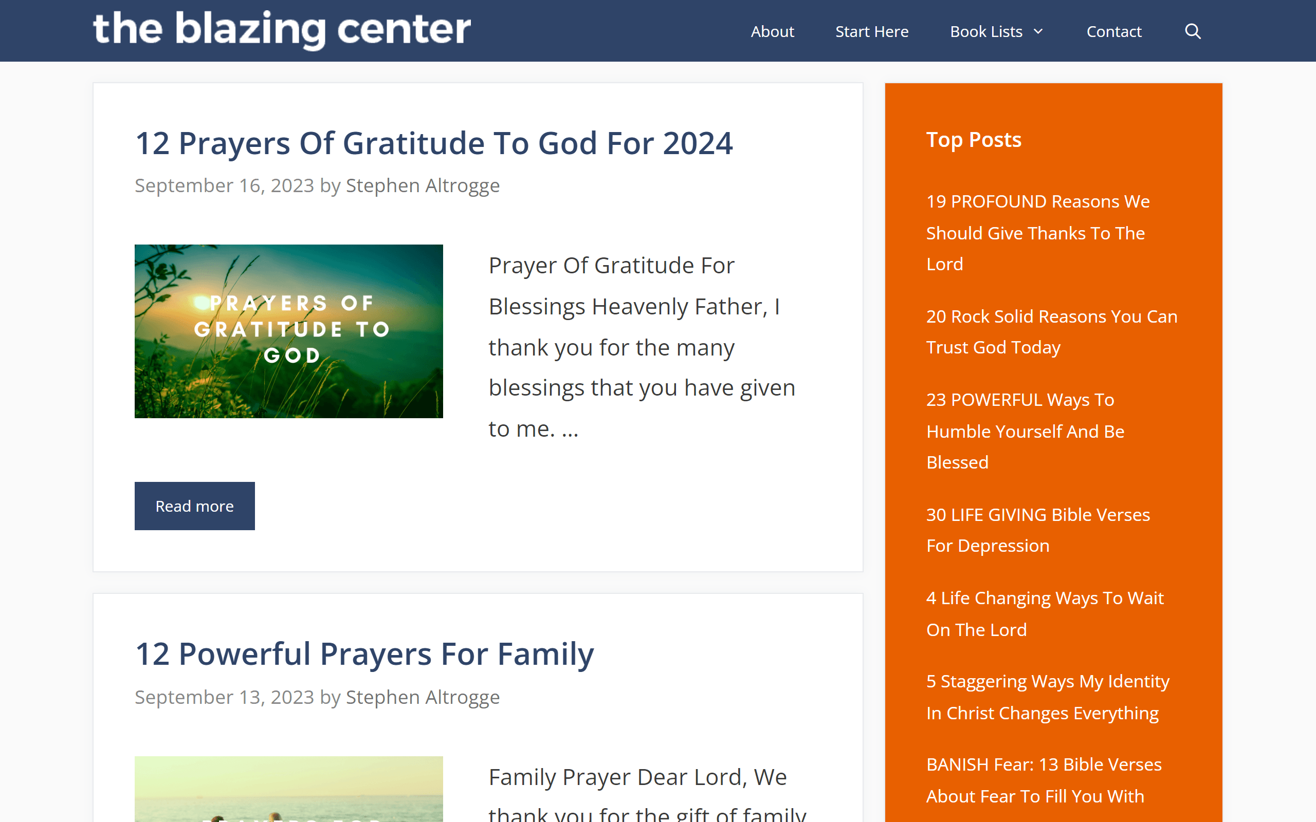 The Blazing Center Christian Blog