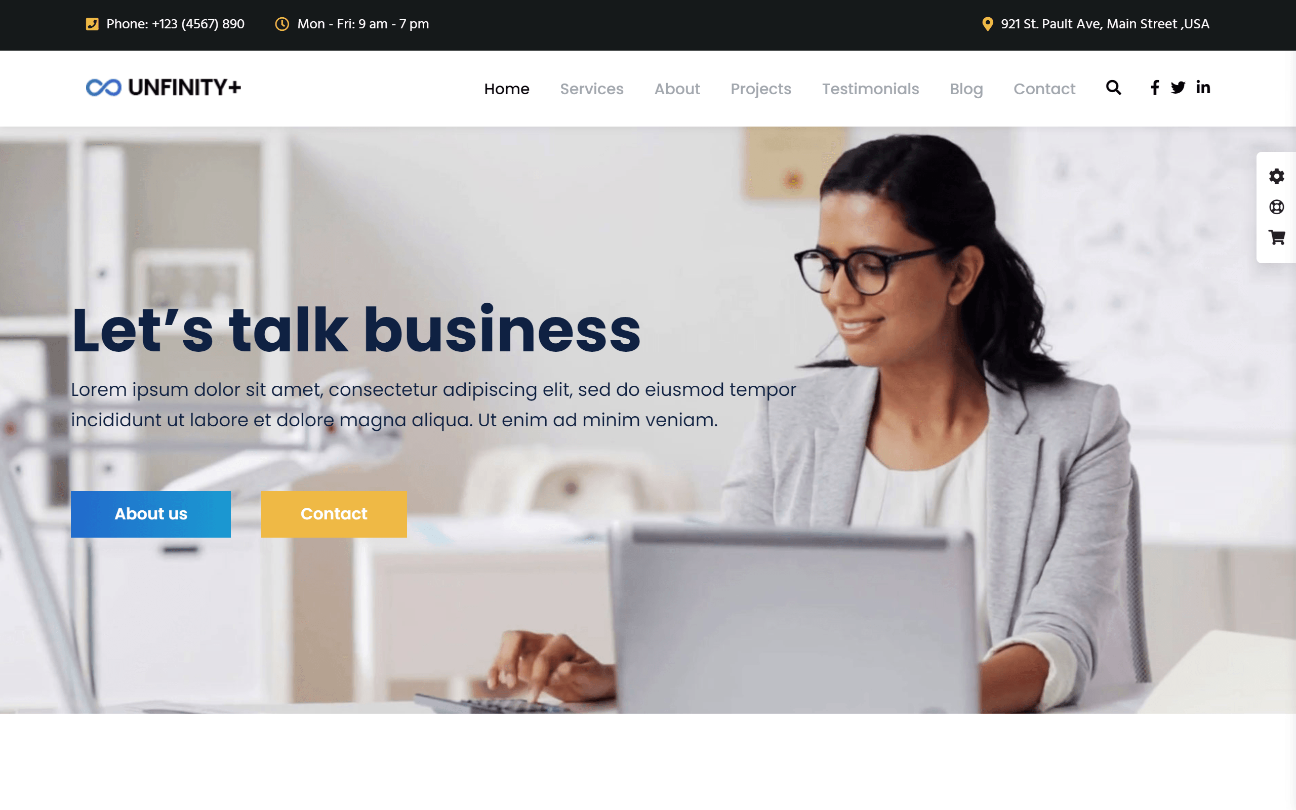 Unfinity WordPress theme