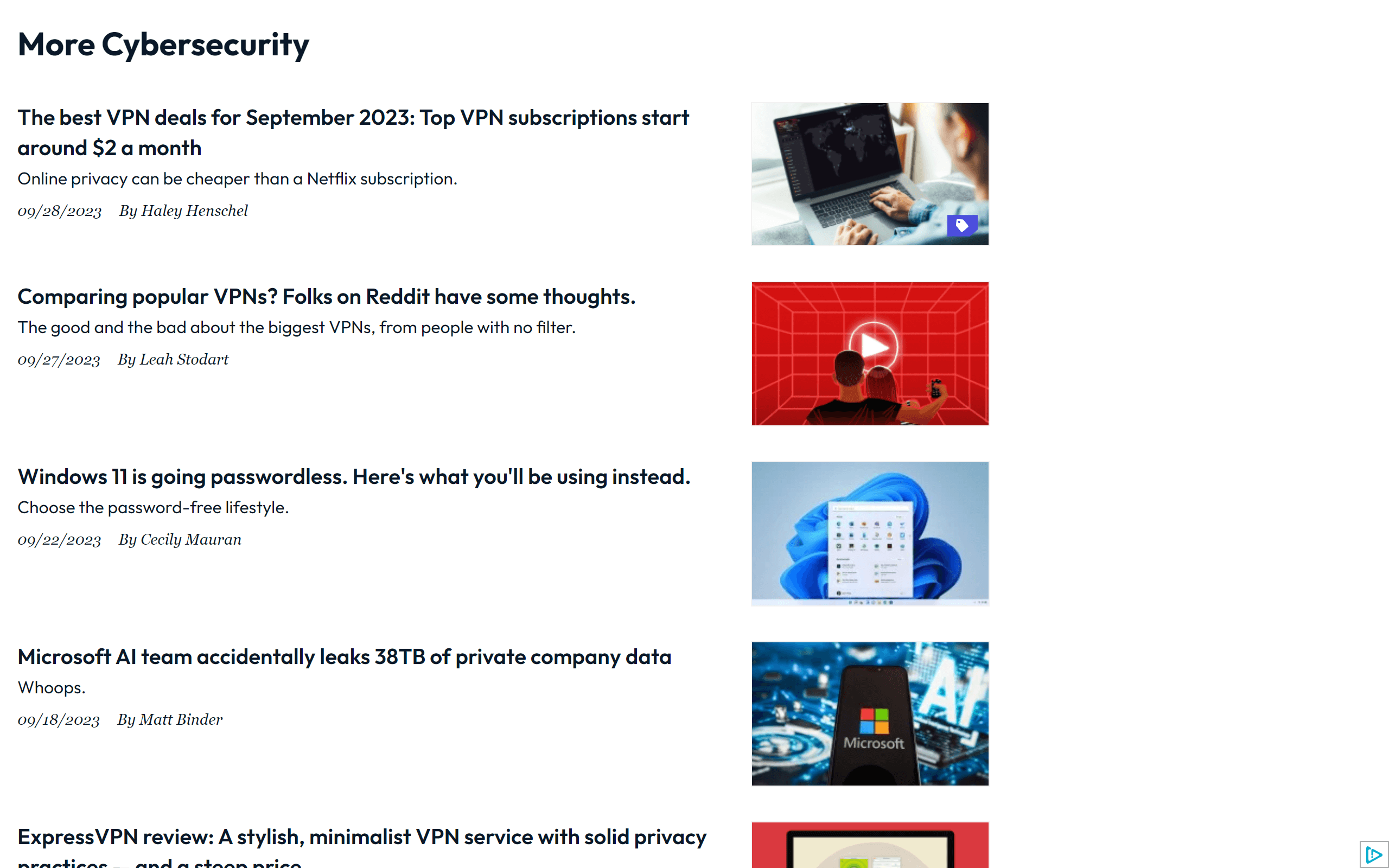 Mashable cybersecurity blog