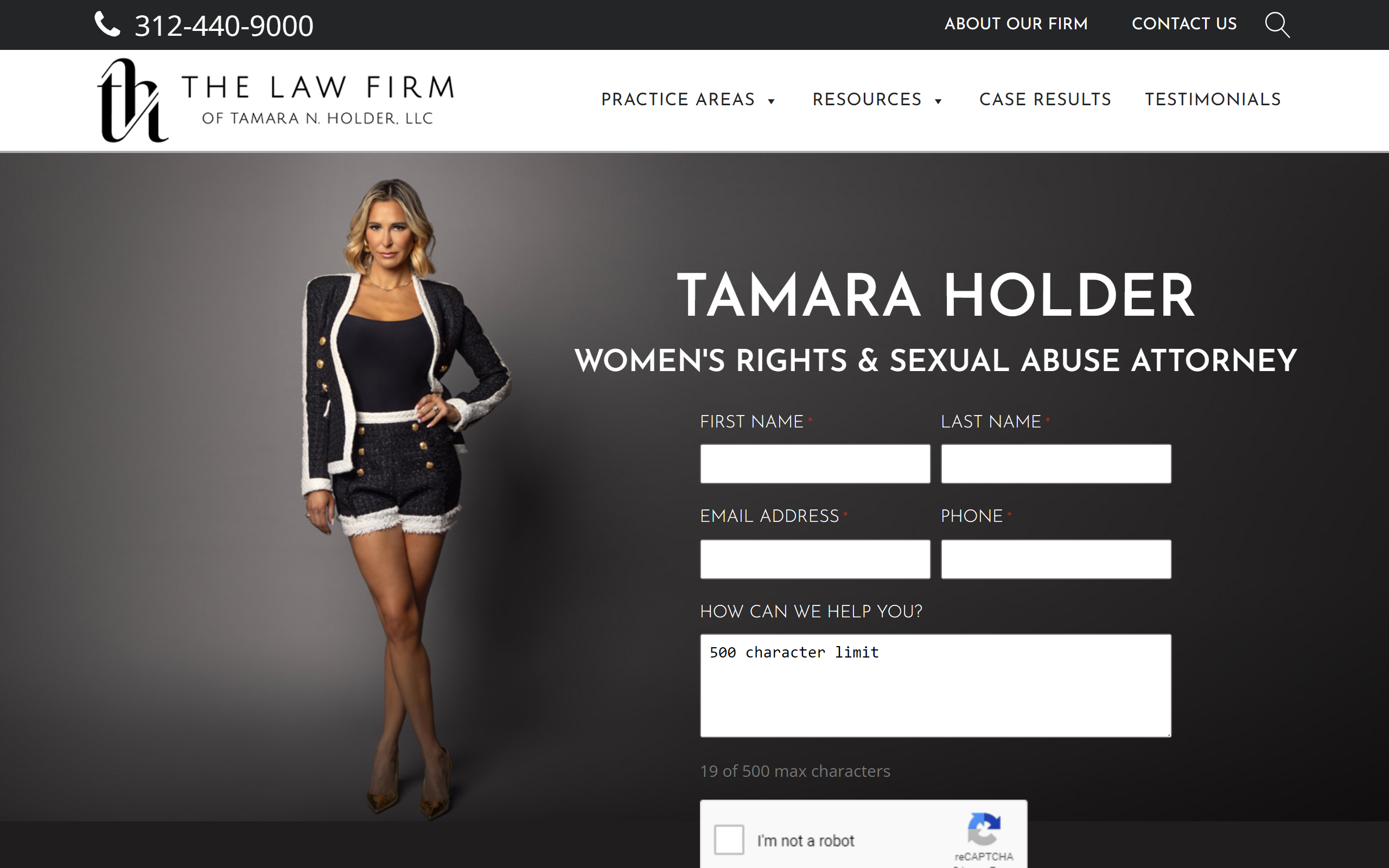 Tamara Holder law firm website