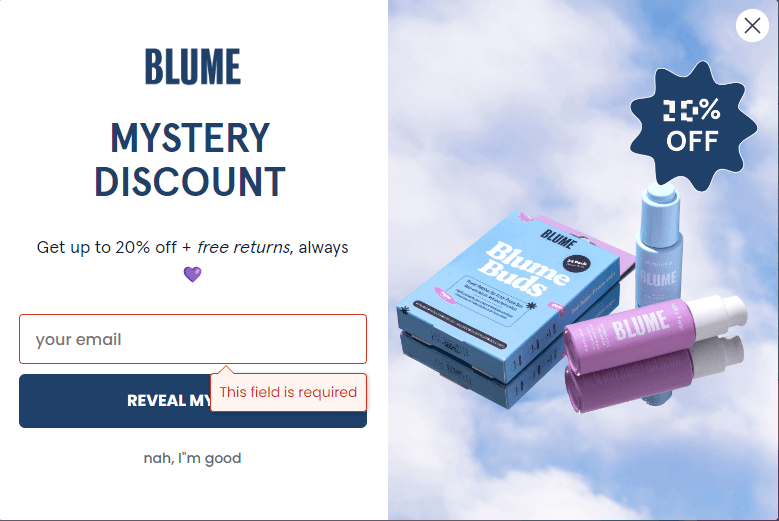 popups email marketing