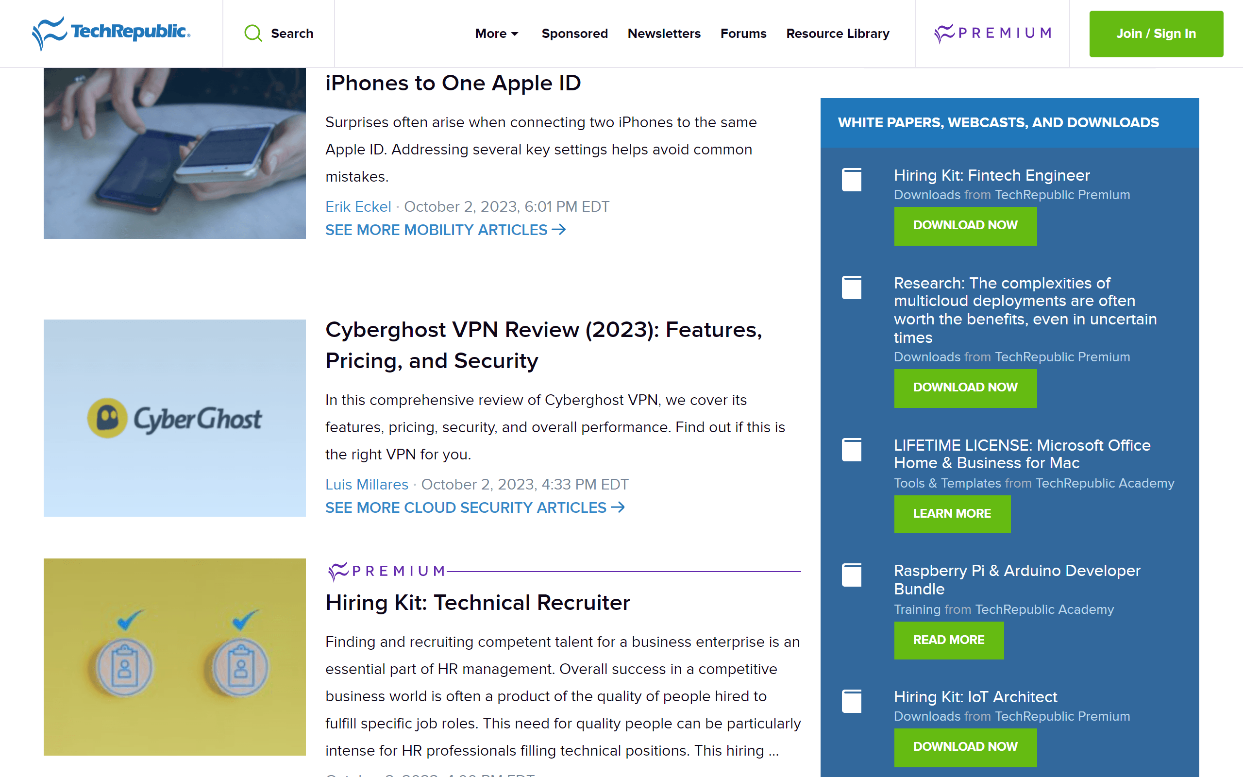 Tech Republic cybersecurity blog
