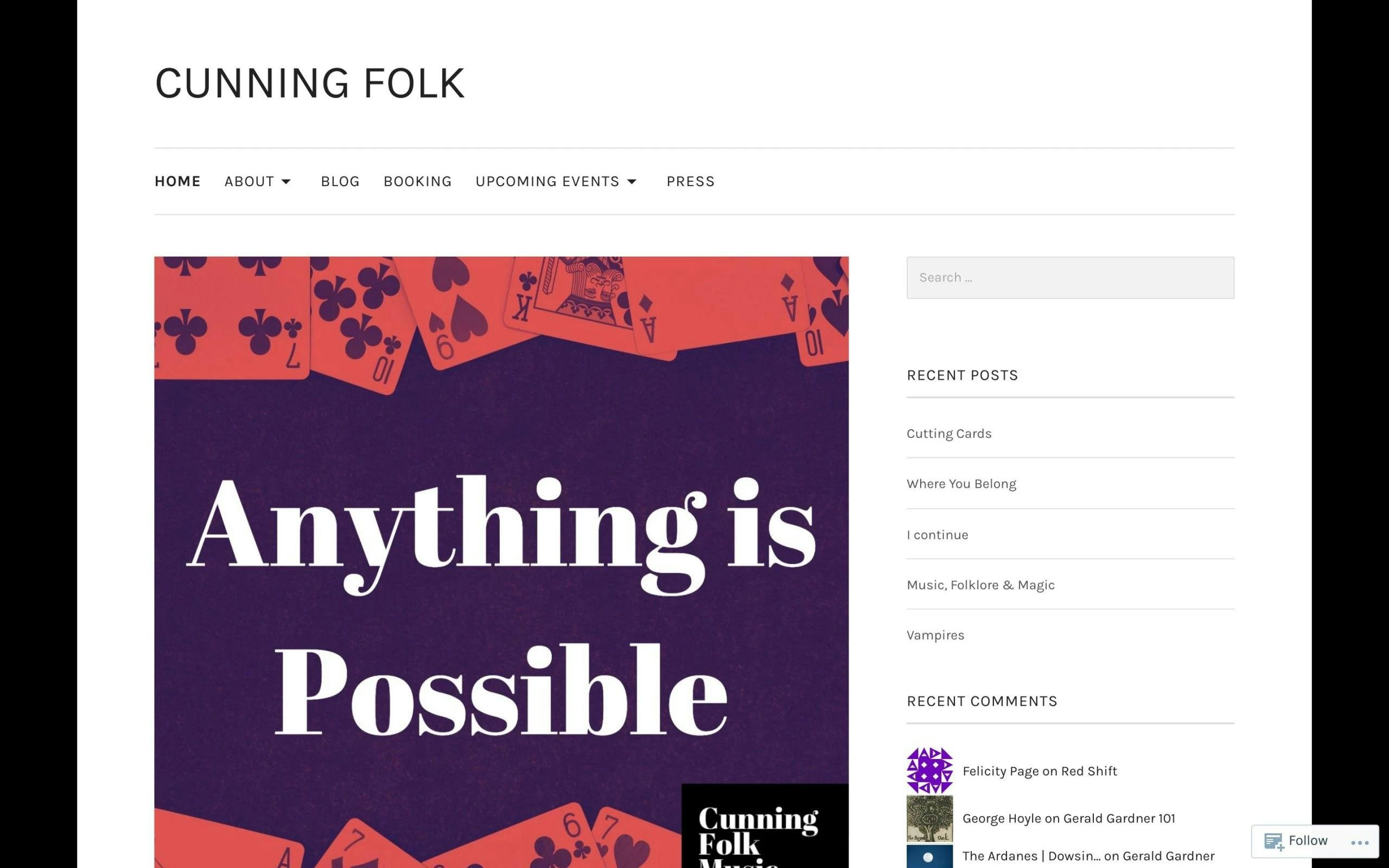 Cunning Folk music blog