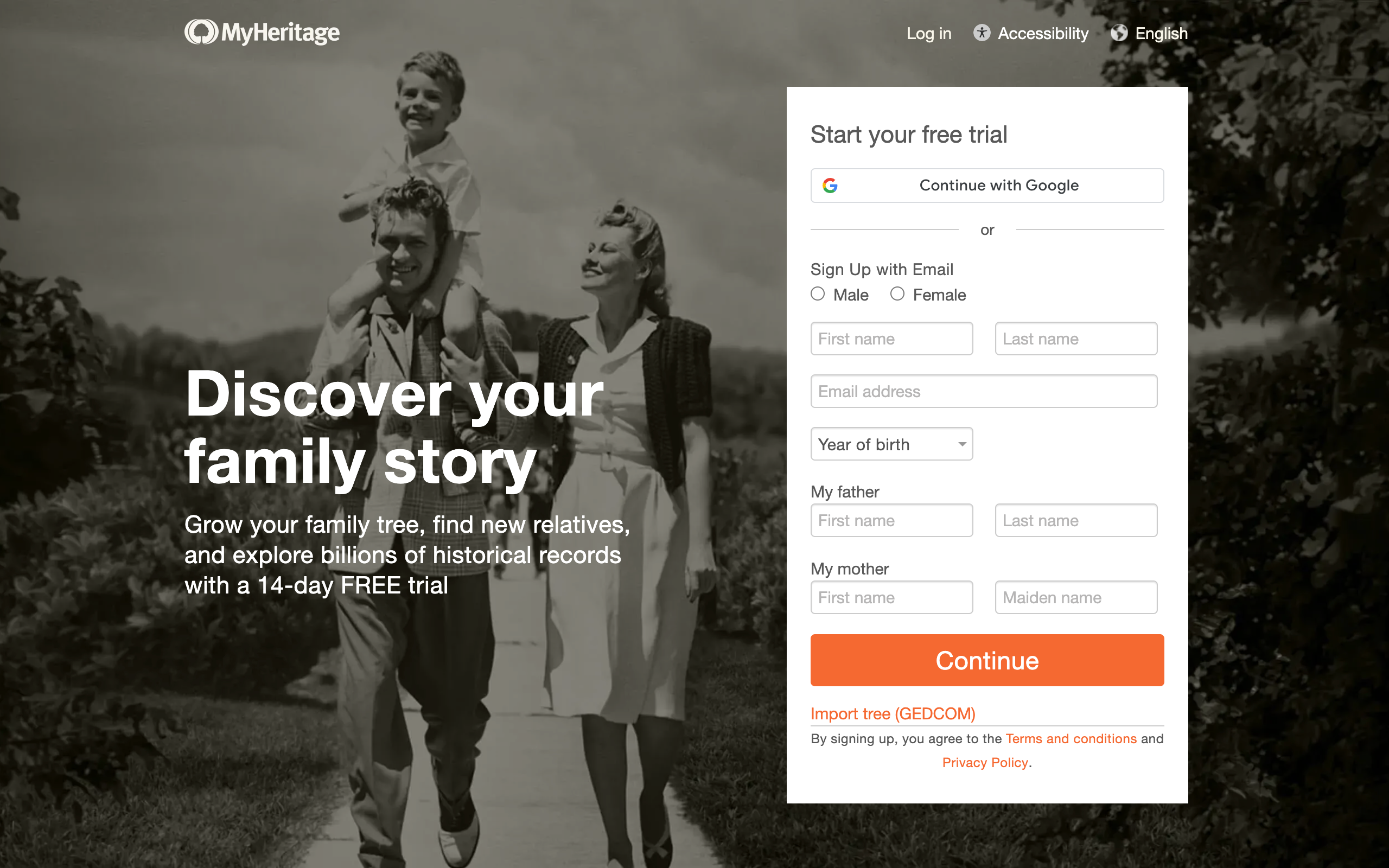 MyHeritage genealogy website