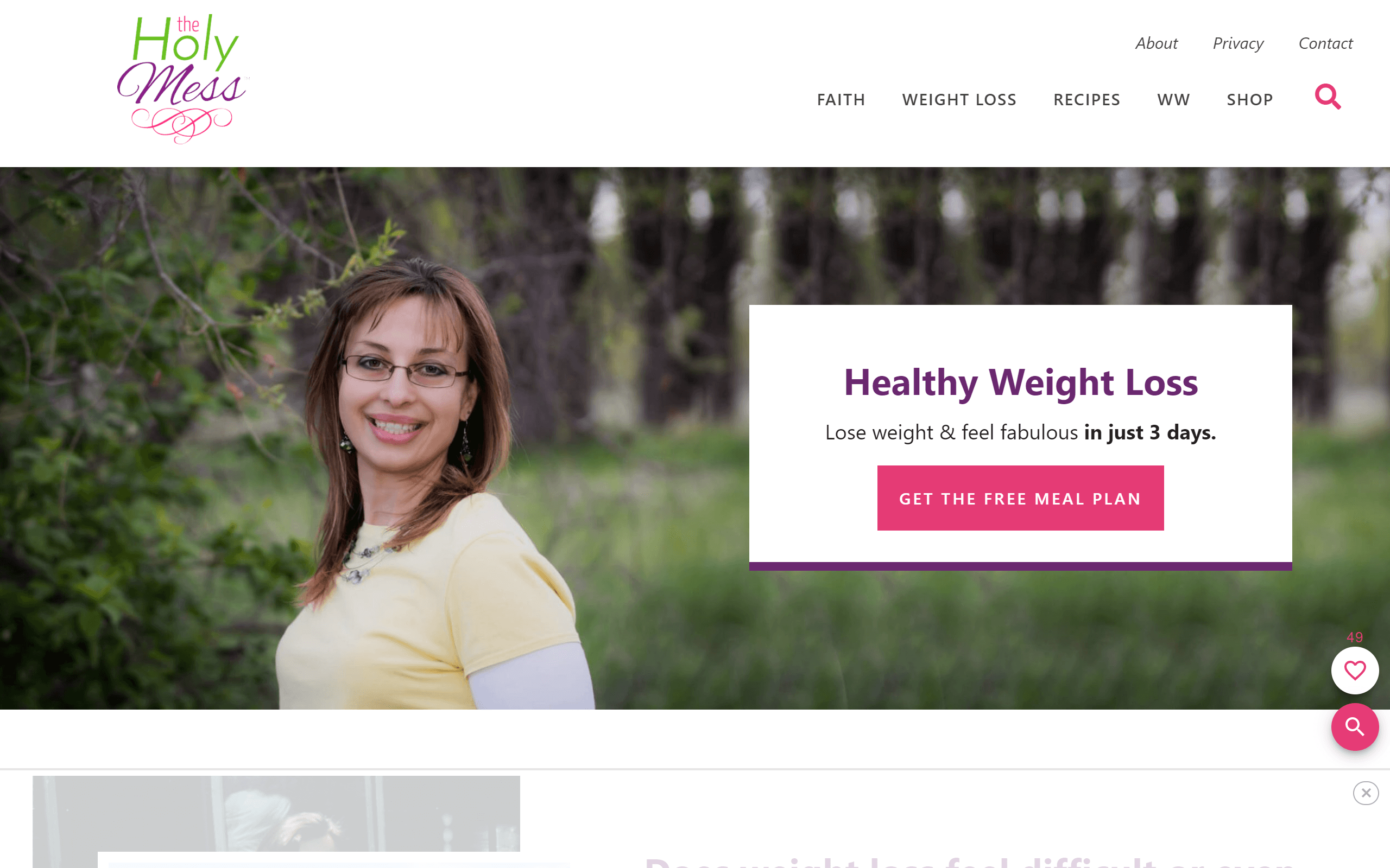 The Holy Mess weight loss blog