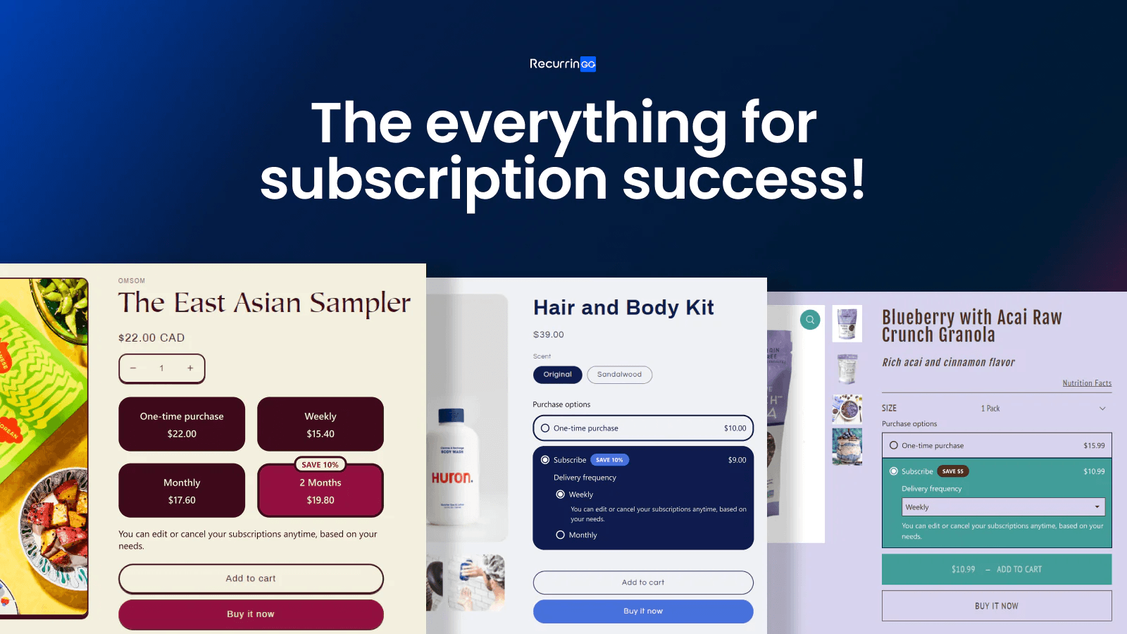 RecurrinGO! Subscriptions App